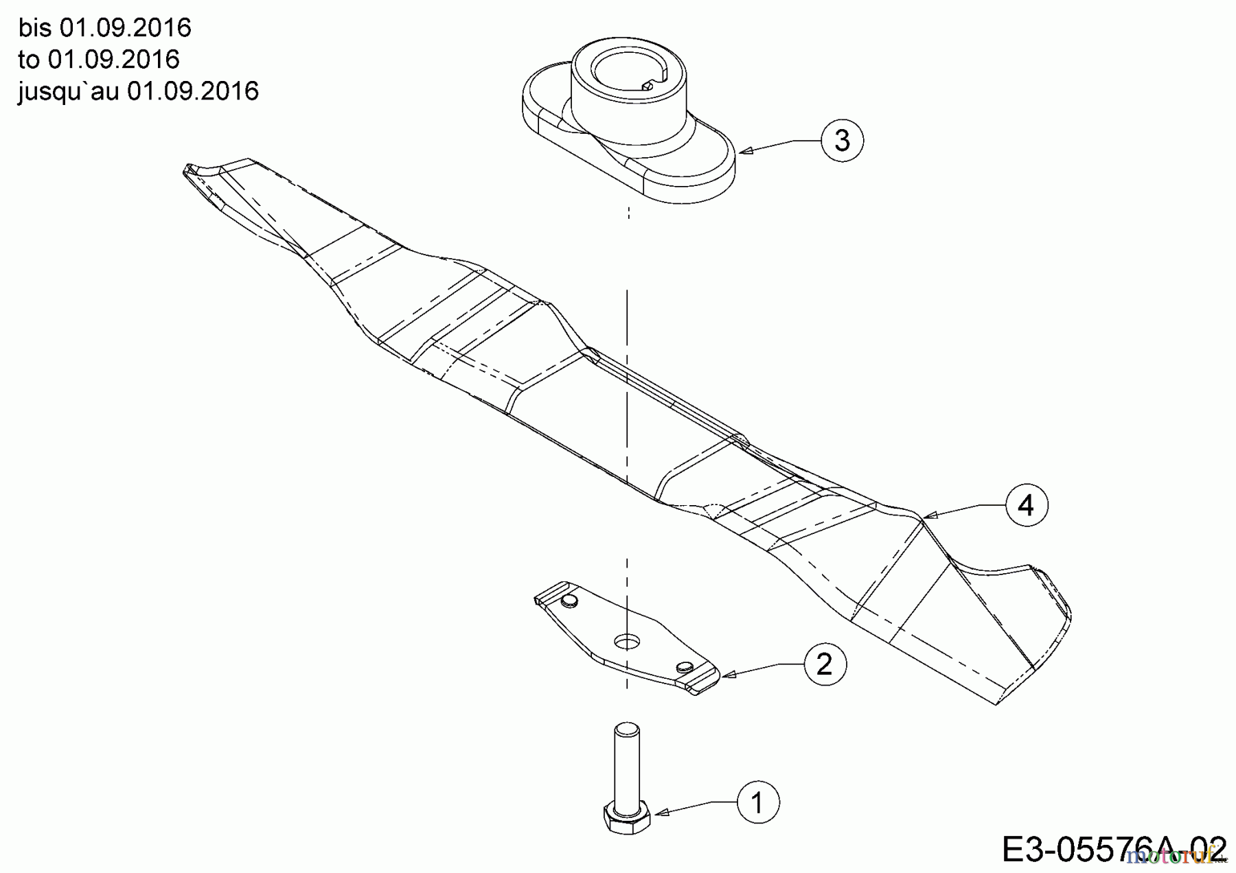  Mastercut Petrol mower MC 46 PO 11A-J1SJ659  (2016) Blade, Blade adapter to 01.09.2016