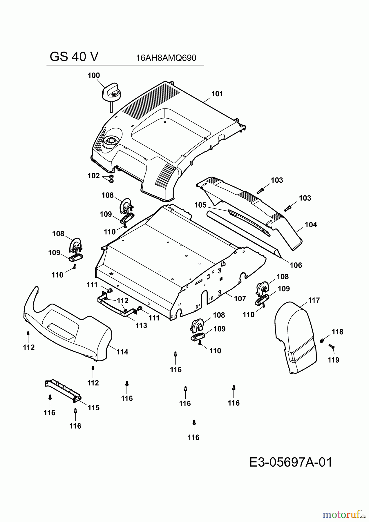  Gutbrod Petrol verticutter GS 40 V 16AH8AMQ690  (2010) Verticutter housing