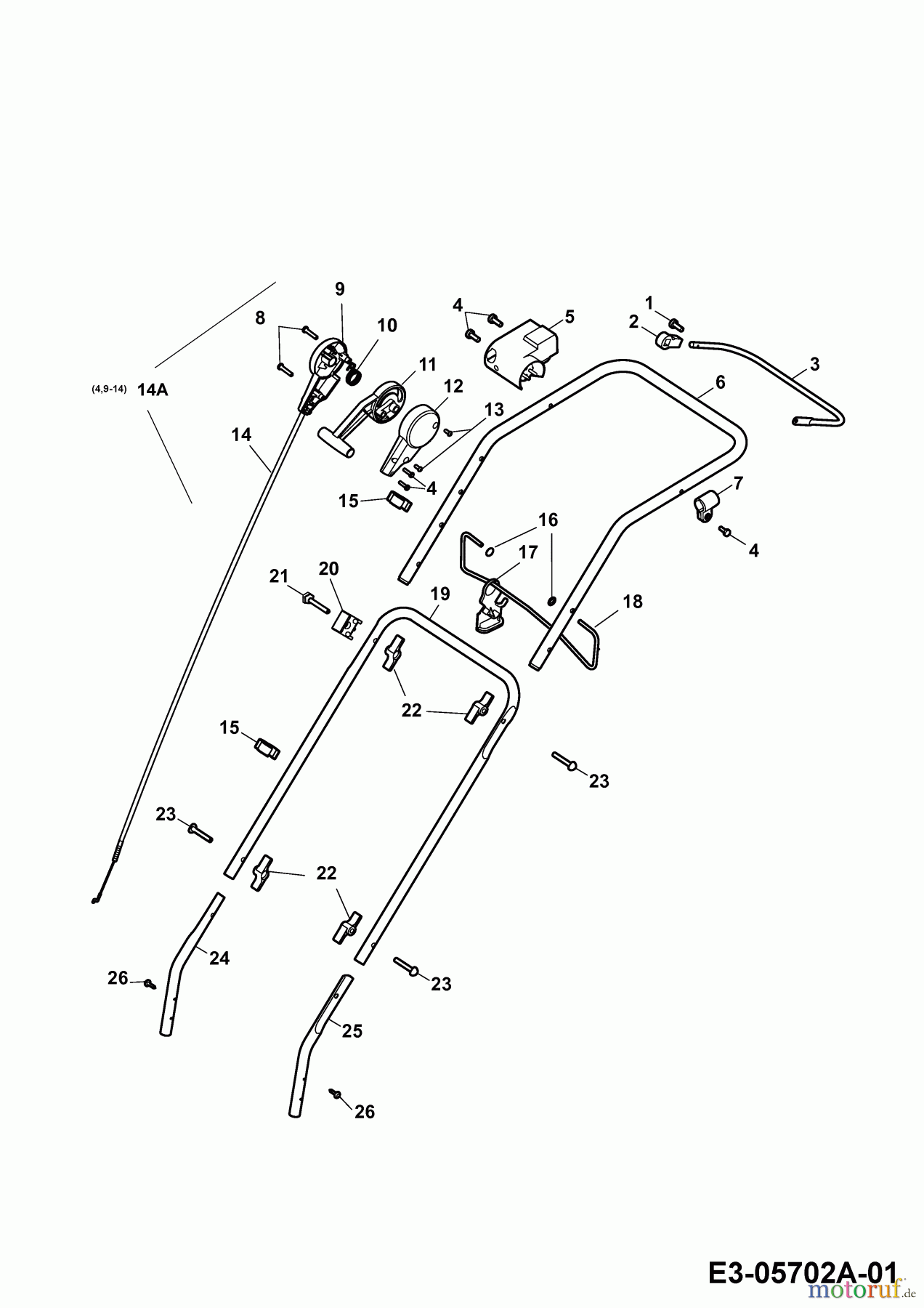  Wolf-Garten Electric verticutter UV 32 EV 3632007 Series K  (2010) Handle