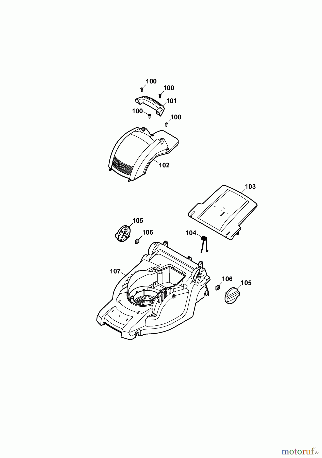  Wolf-Garten Electric mower 2.32 E-1 4905000 Series H  (2010) Deck housing