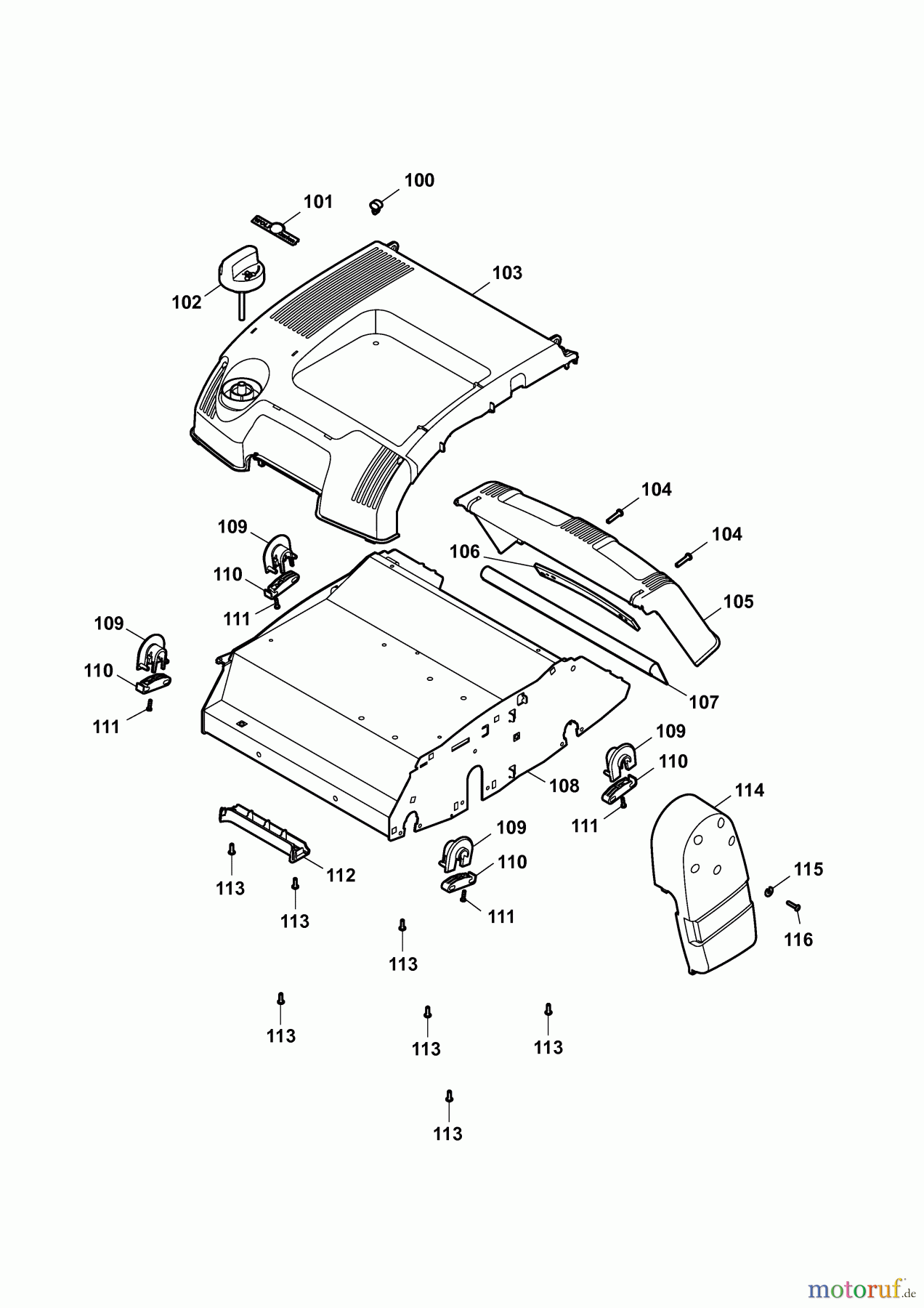  Wolf-Garten Petrol verticutter UV 35 B 3635000 Series G  (2010) Verticutter housing