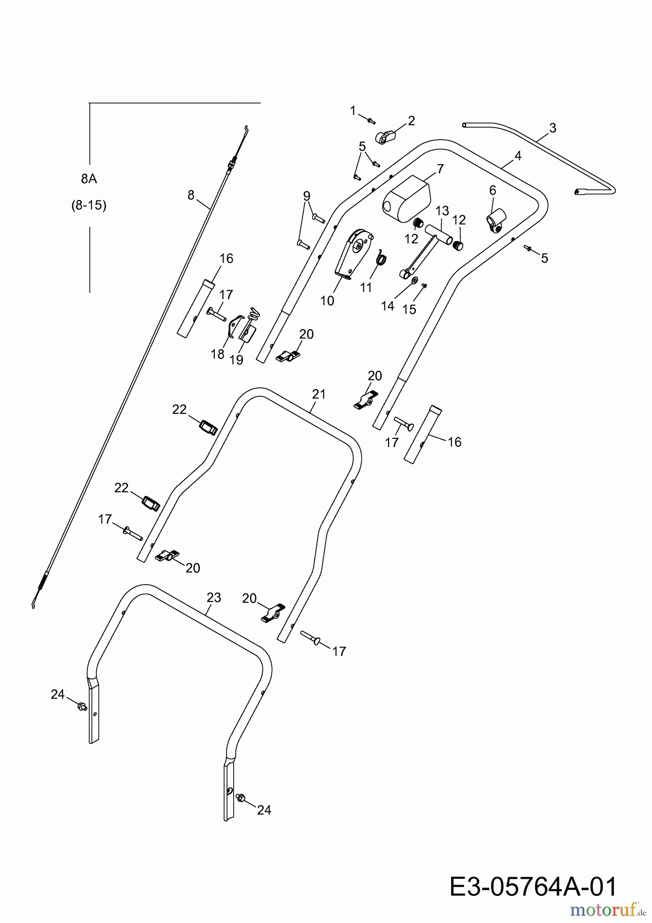  Wolf-Garten Petrol verticutter UV 35 B 3635000 Series H  (2011) Handle