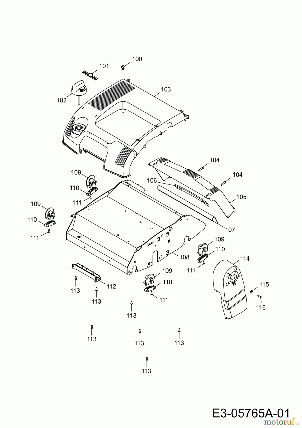  Wolf-Garten Petrol verticutter UV 35 B 3635000 Series H  (2011) Verticutter housing