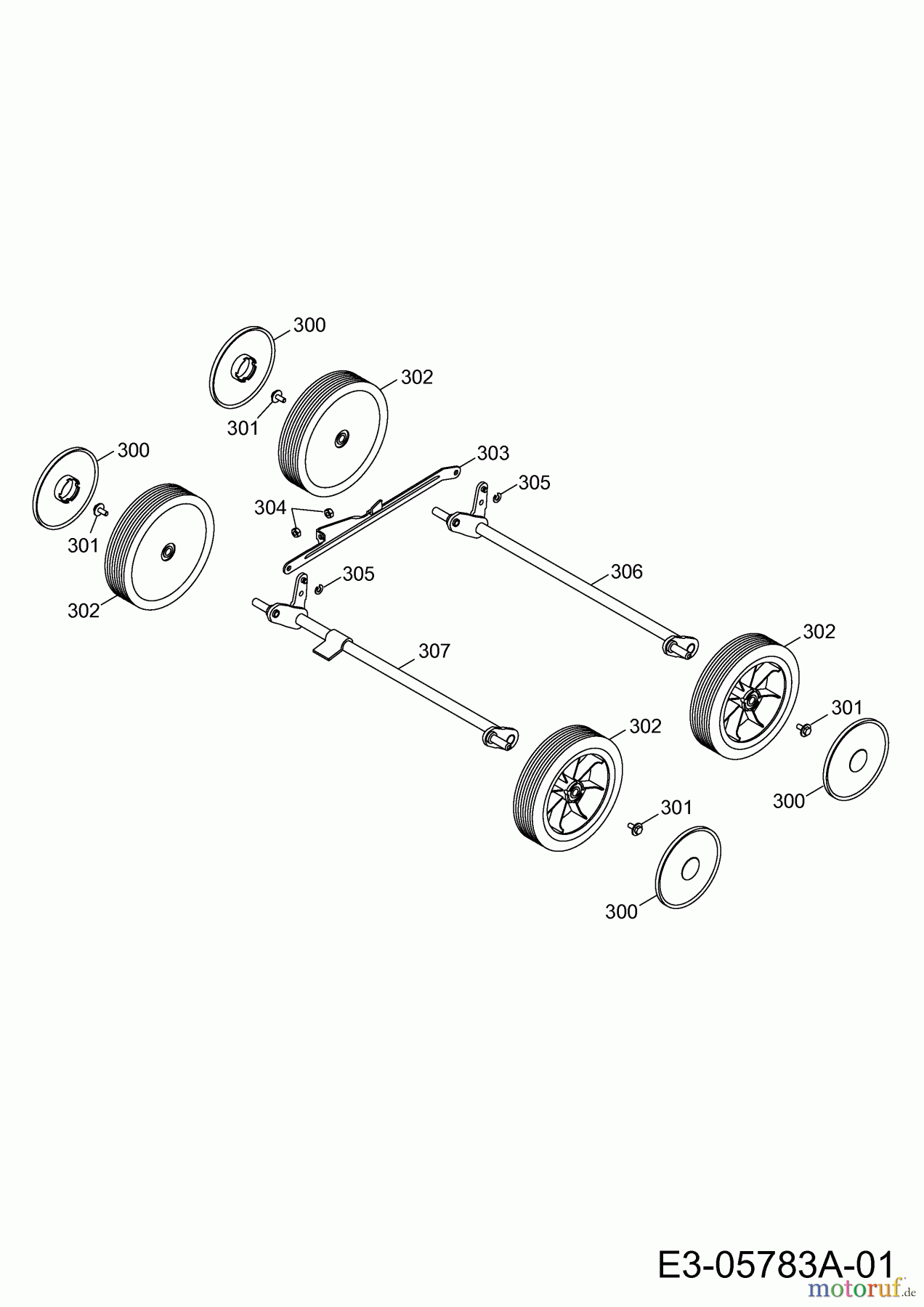  Wolf-Garten Petrol verticutter UV 40 B 3641000  (2013) Axles, Wheels