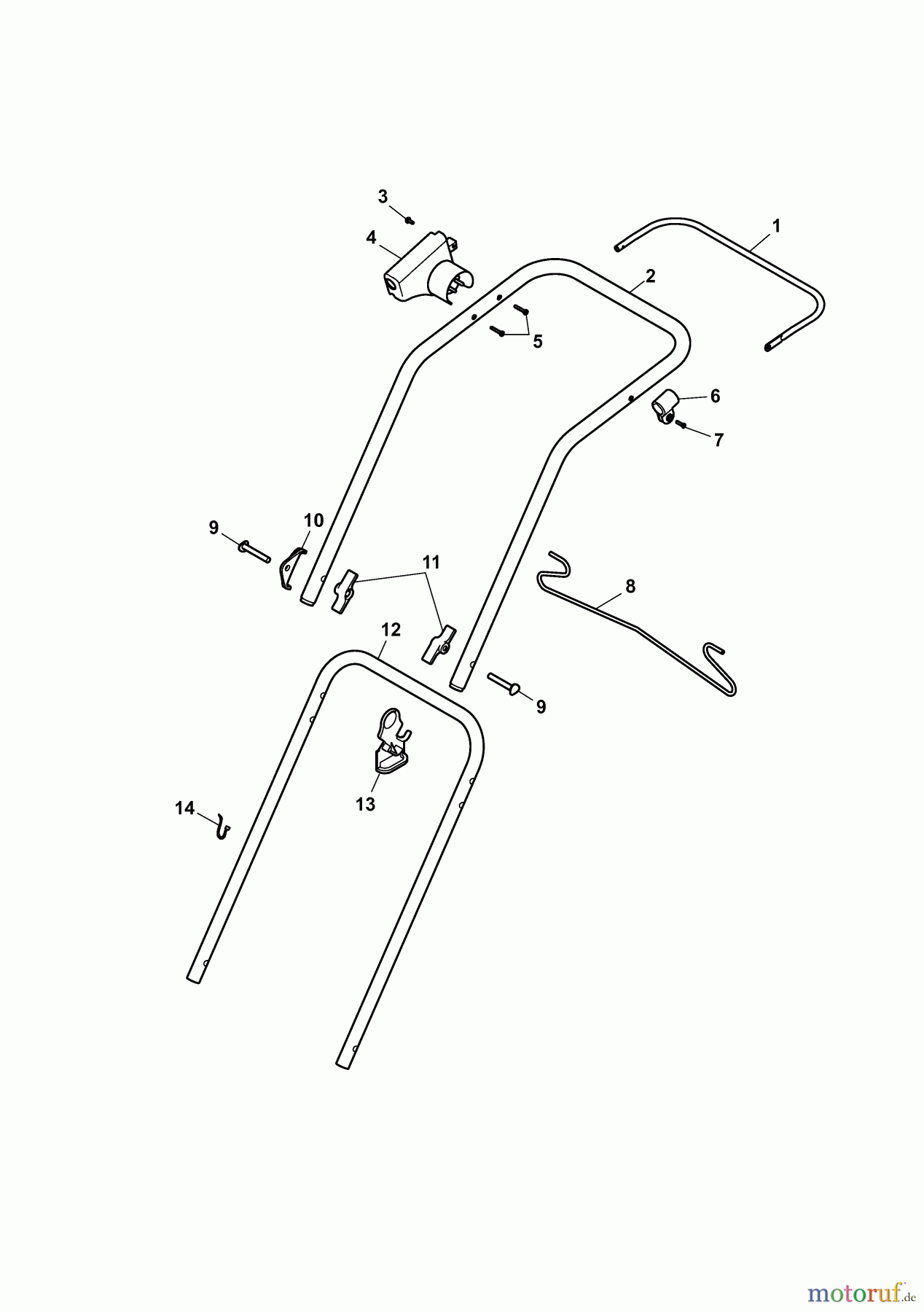  Wolf-Garten Electric mower HE 34 4909687 Series A  (2010) Handle