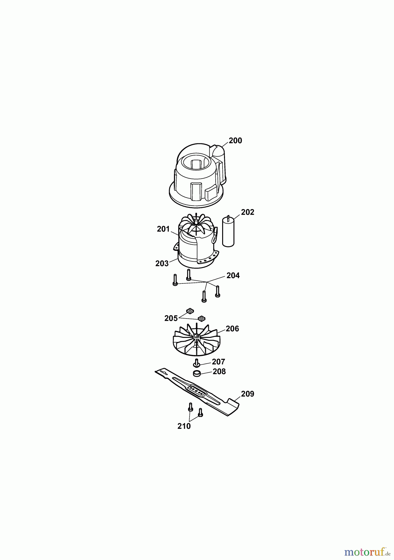  Wolf-Garten Electric mower HE 34 4909687 Series A  (2010) Blade, Blade adapter, Engine