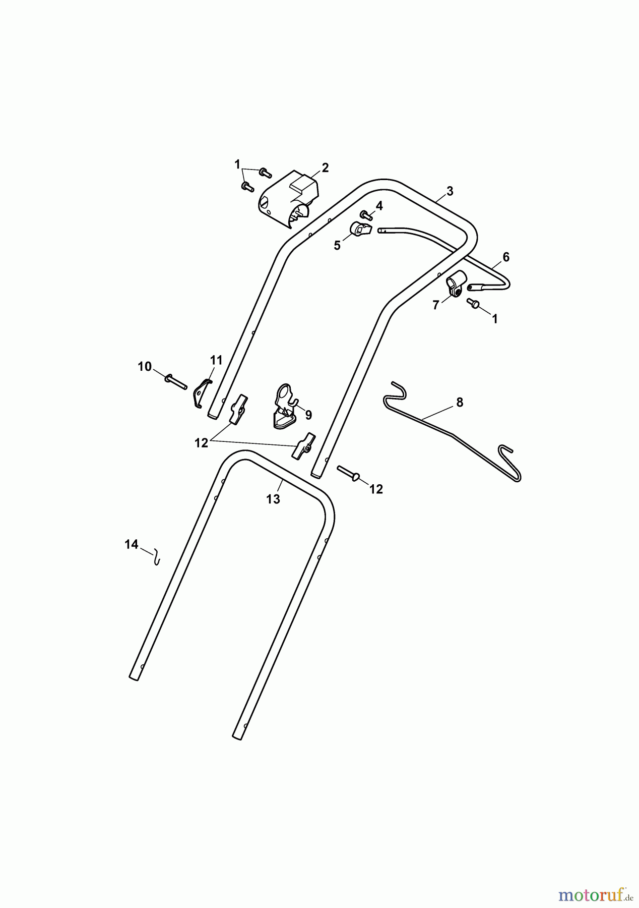  Wolf-Garten Electric mower Compact plus 34 E 4904003 Series F  (2010) Handle