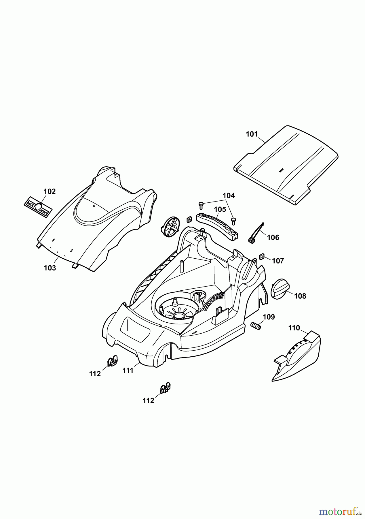  Wolf-Garten Electric mower 2.37 E 4917000 Series G  (2010) Deck housing