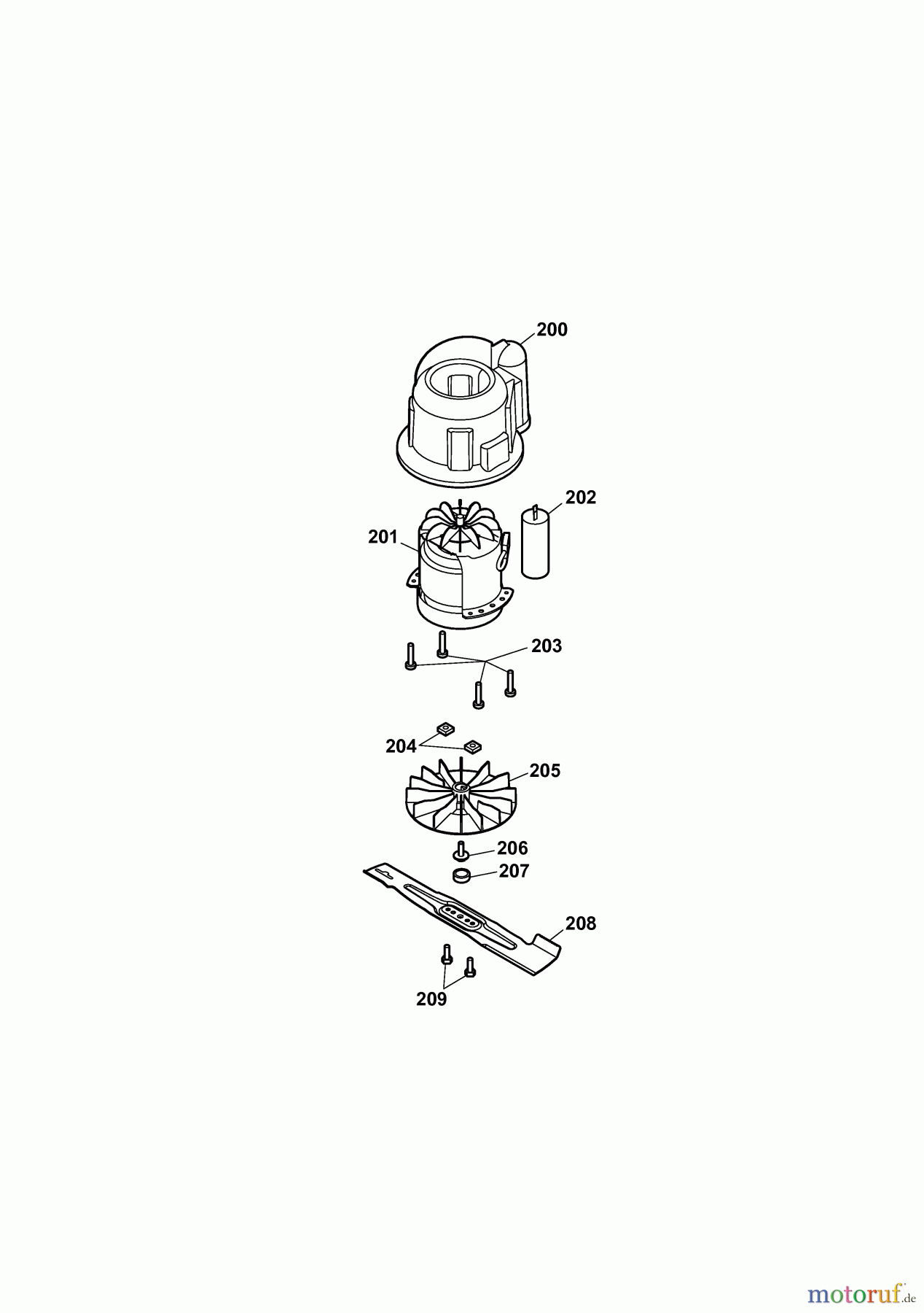  Wolf-Garten Electric mower 2.37 E 4917000 Series H  (2010) Blade, Blade adapter, Engine