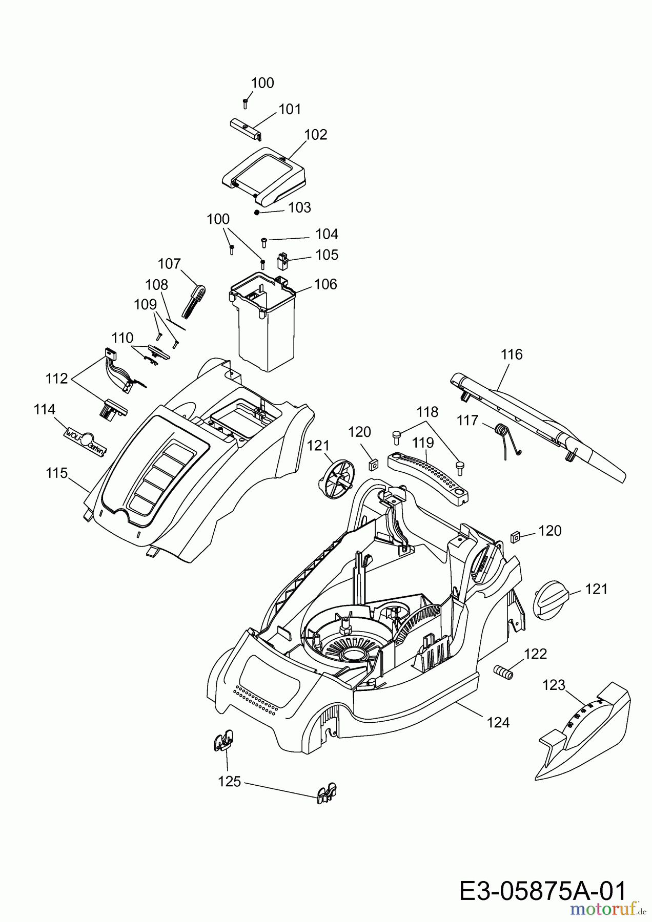  Wolf-Garten Battery mower Li-Ion Power 34 4919000 Series C  (2010) Deck housing