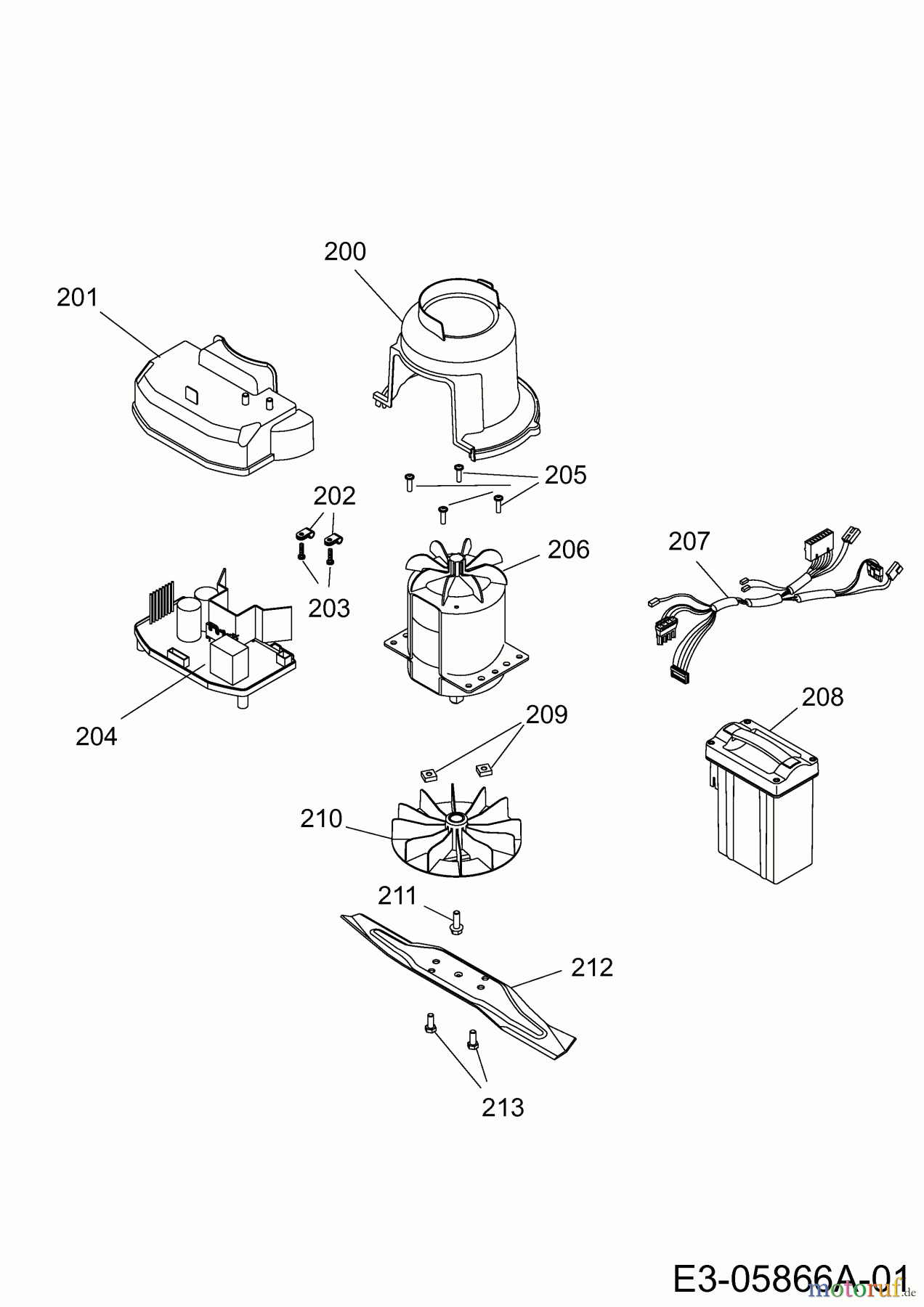  Wolf-Garten Battery mower Li-Ion Power 40 4929000 Series A  (2010) Blade, Blade adapter, Engine