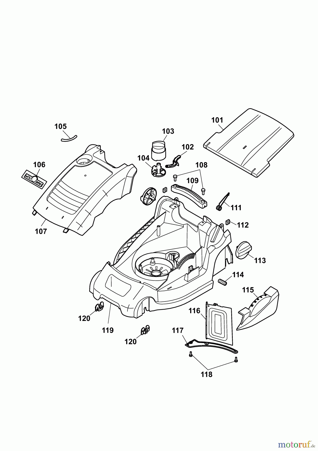  Wolf-Garten Electric mower Compact plus 37 E 4907003 Series F  (2010) Deck housing