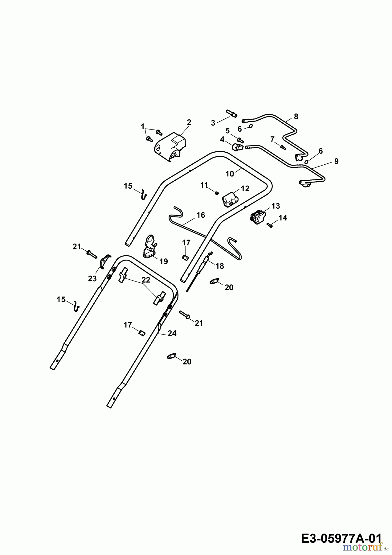  Wolf-Garten Electric mower self propelled Compact plus 40 EA-1 4975000 Series D  (2010) Handle