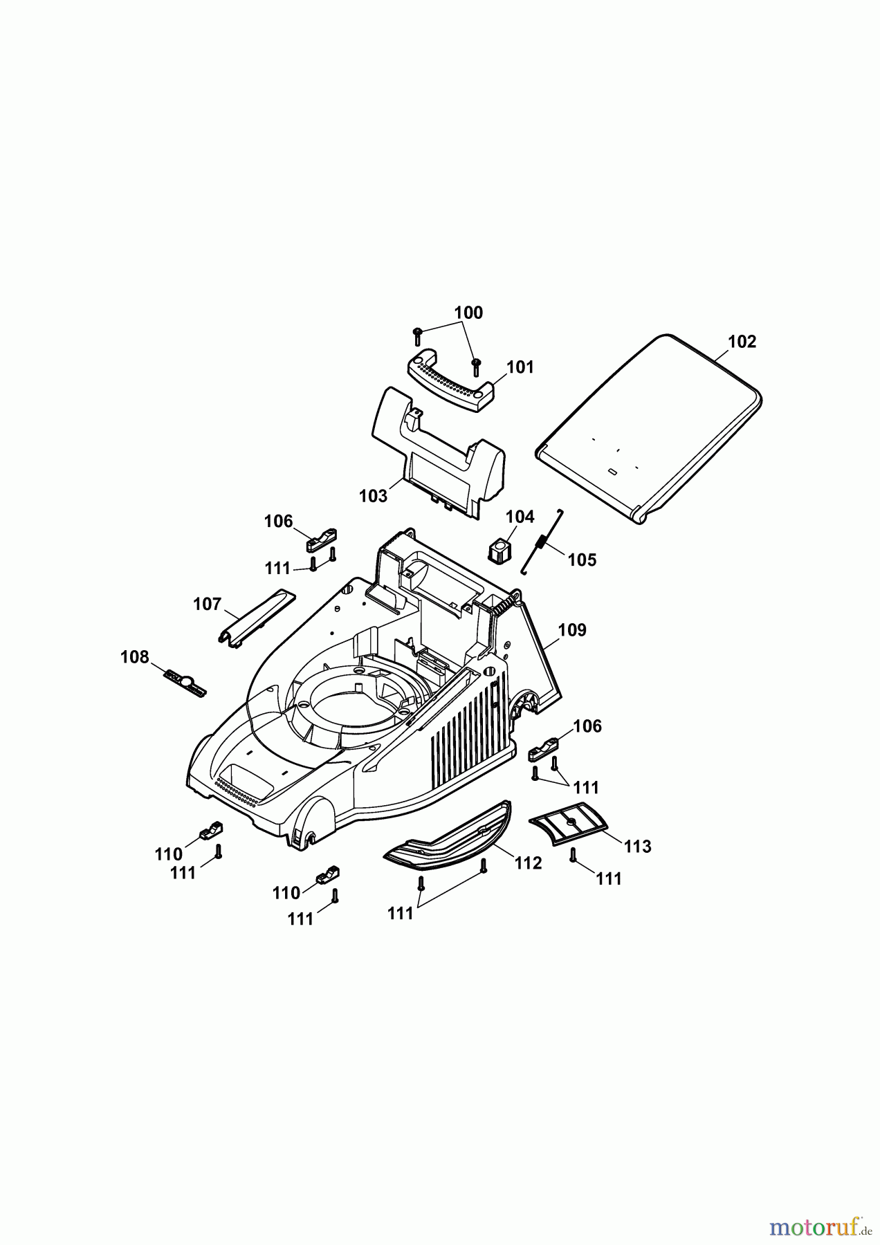  Wolf-Garten Electric mower Esprit 40 E 4020680 Series J  (2010) Deck housing