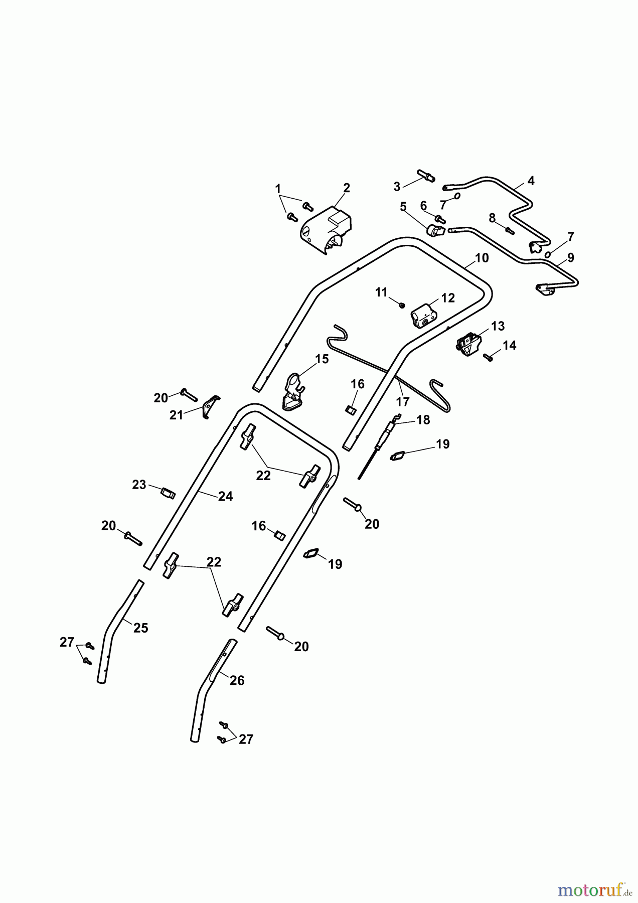  Wolf-Garten Electric mower self propelled Esprit 46 EA 4625000 Series E  (2010) Handle