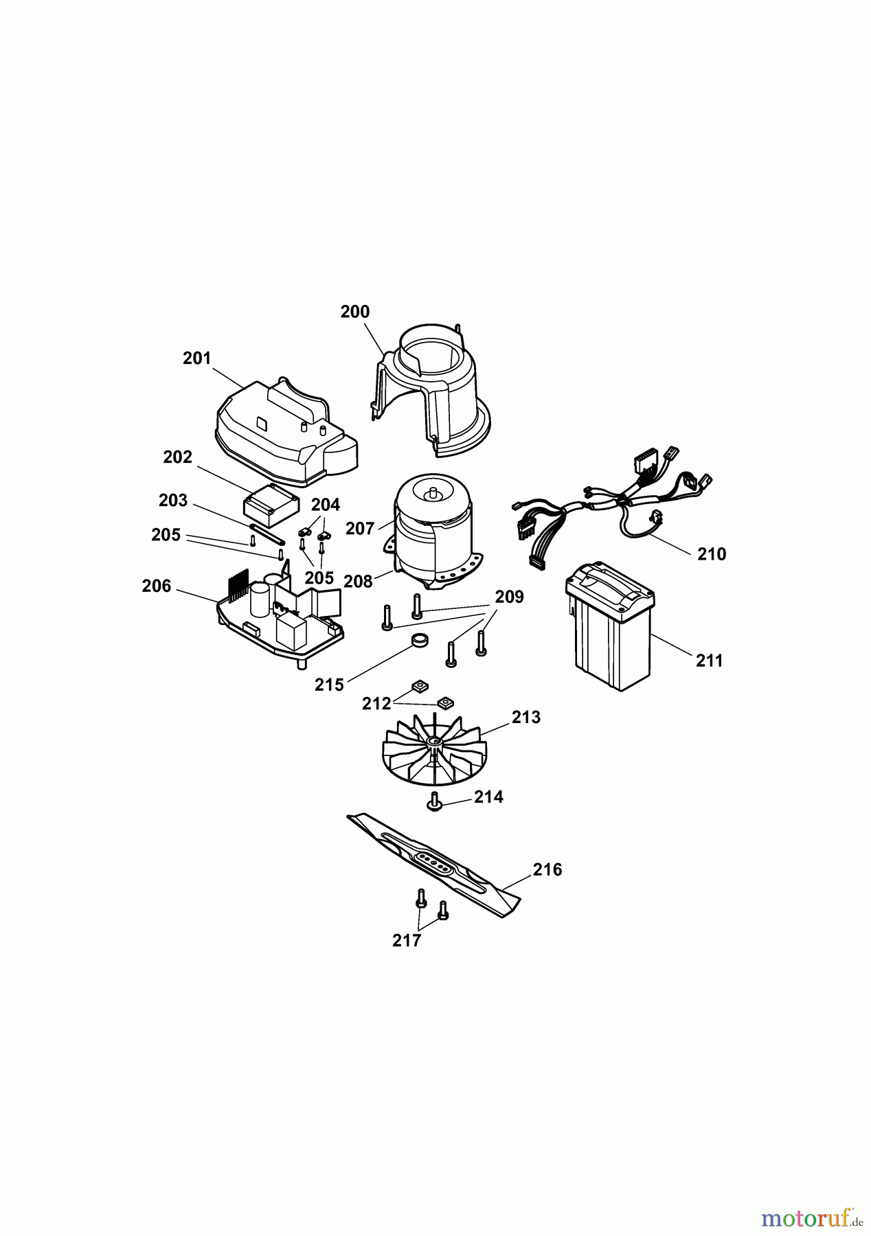  Wolf-Garten Hybrid mower Hybrid Power 37 4939000 Series D  (2010) Blade, Blade adapter, Engine