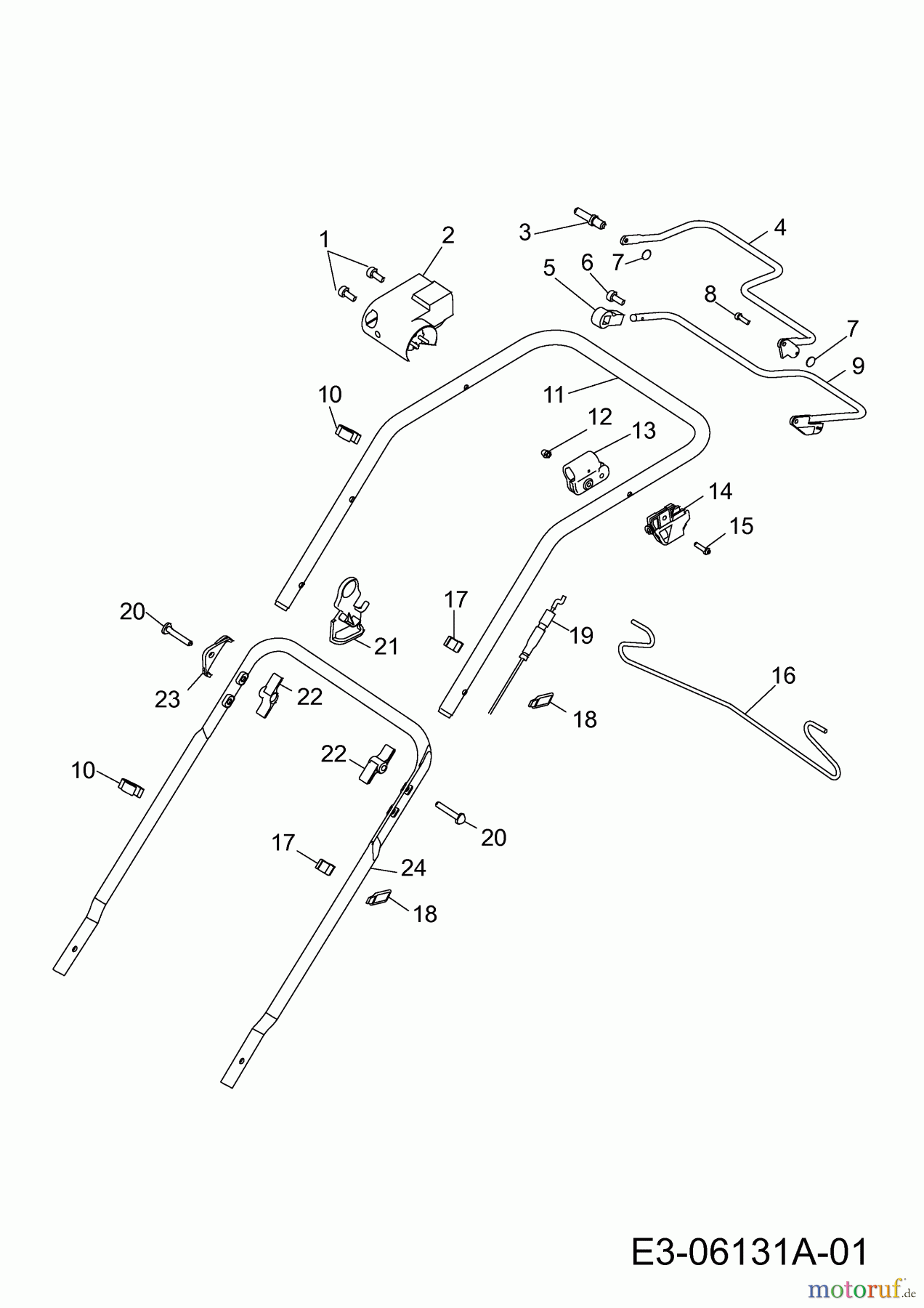  Wolf-Garten Electric mower self propelled Power Edition 40 EA-1 4985080 Series D  (2010) Handle