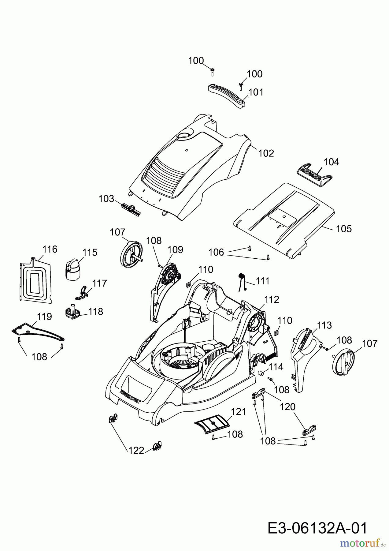  Wolf-Garten Electric mower self propelled Power Edition 40 EA-1 4985080 Series D  (2011) Deck housing