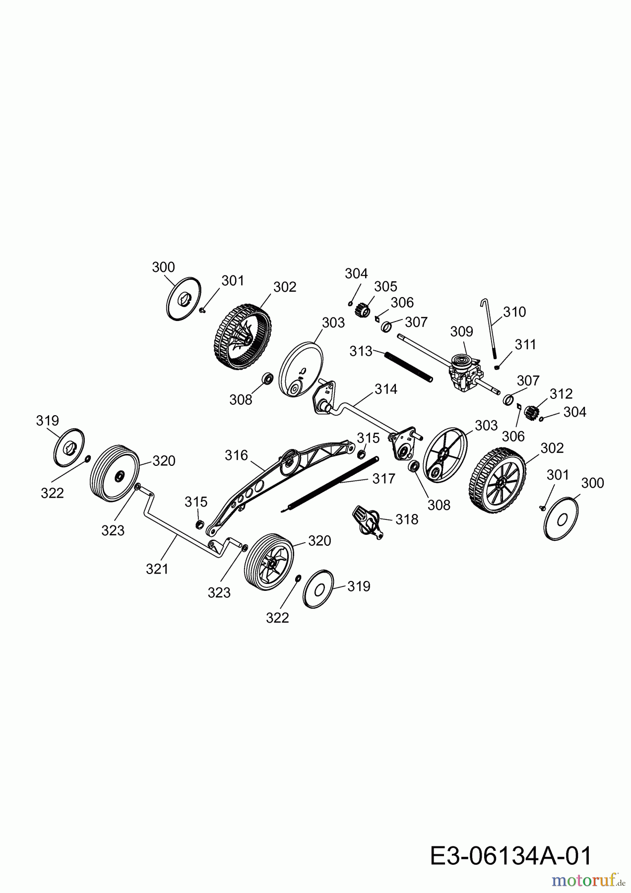  Wolf-Garten Electric mower self propelled Power Edition 40 EA-1 4985080 Series D  (2010) Height adjustment, Wheels