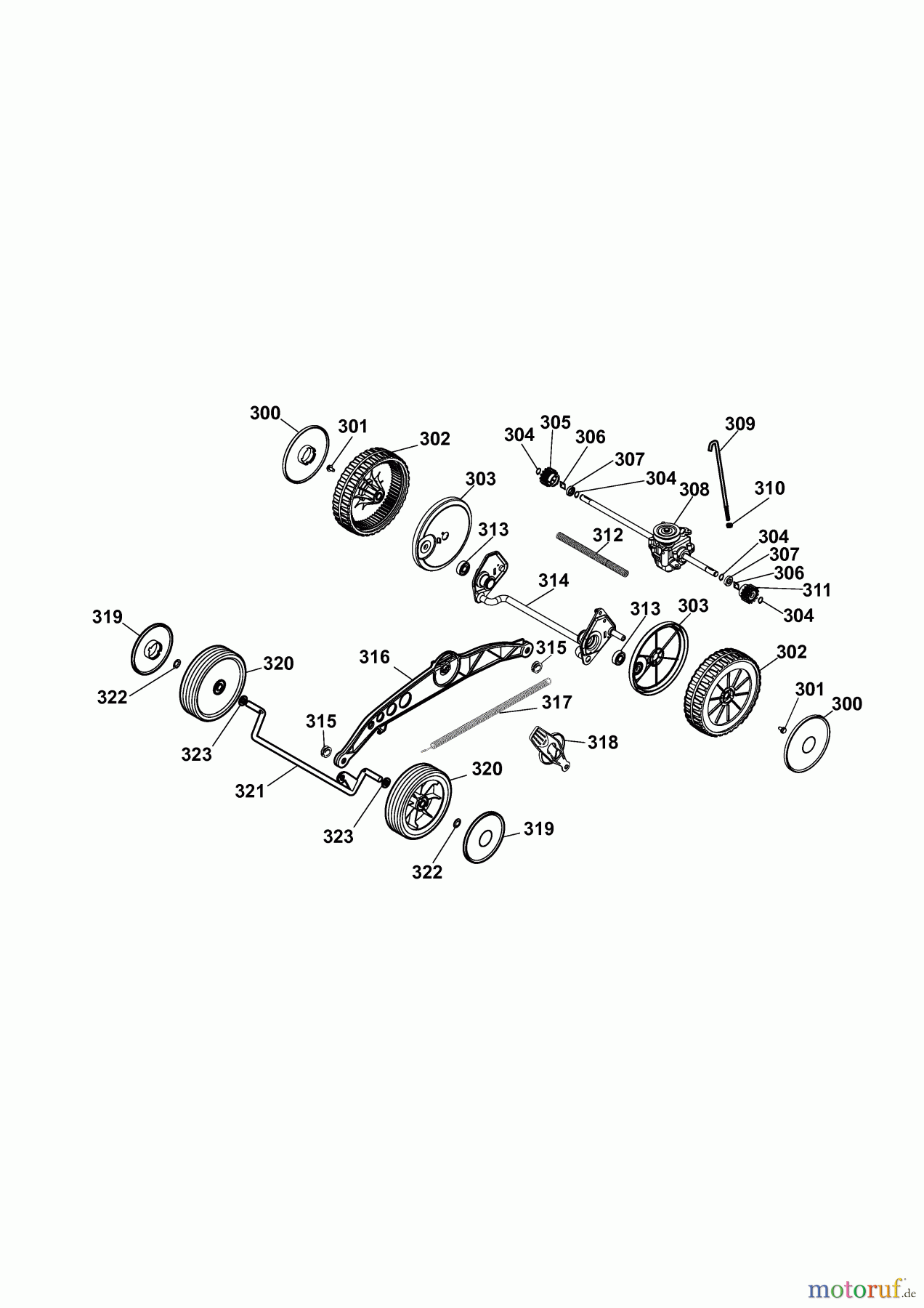  Wolf-Garten Electric mower self propelled Power Edition 40 EA-1 4985083 Series B  (2011) Height adjustment, Wheels