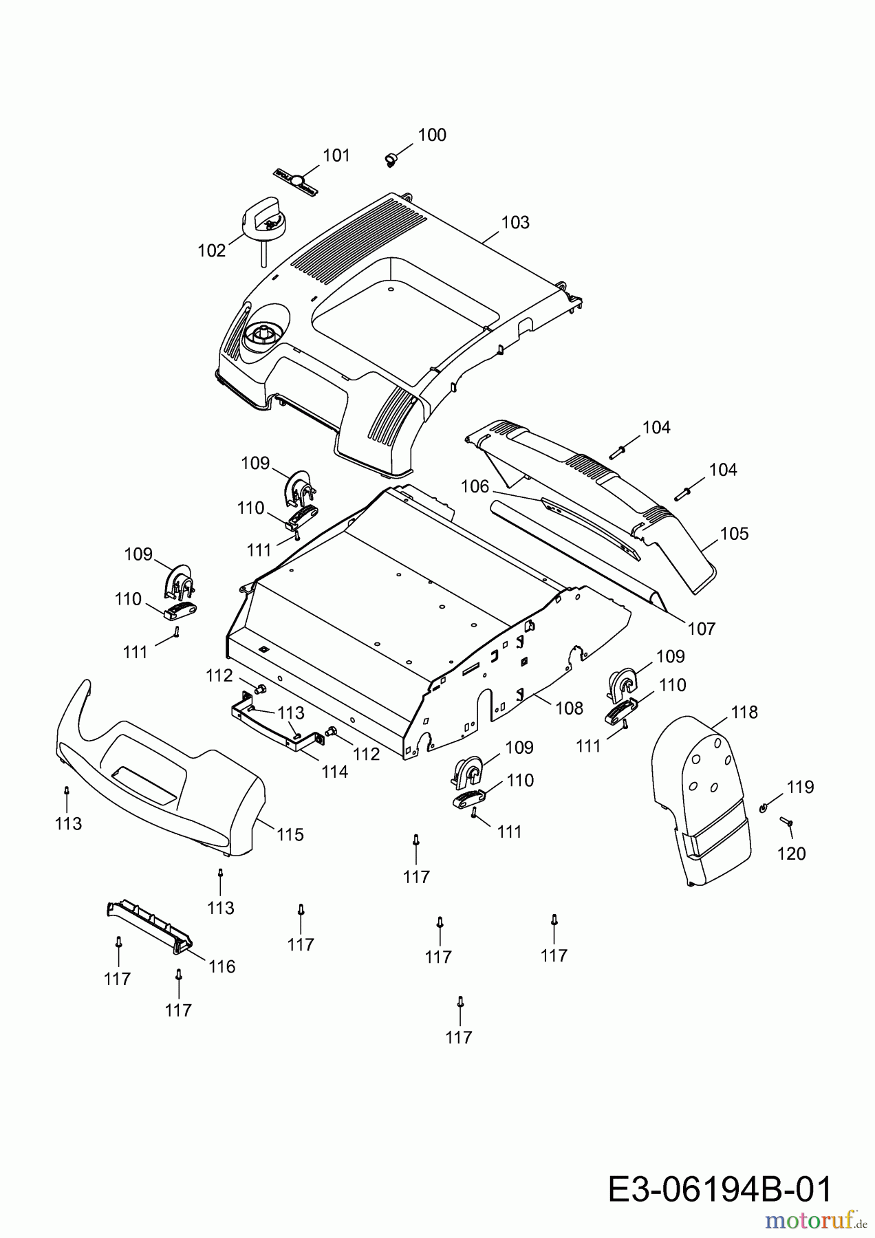  Wolf-Garten Petrol verticutter UV 40 H 3640000  (2013) Verticutter housing