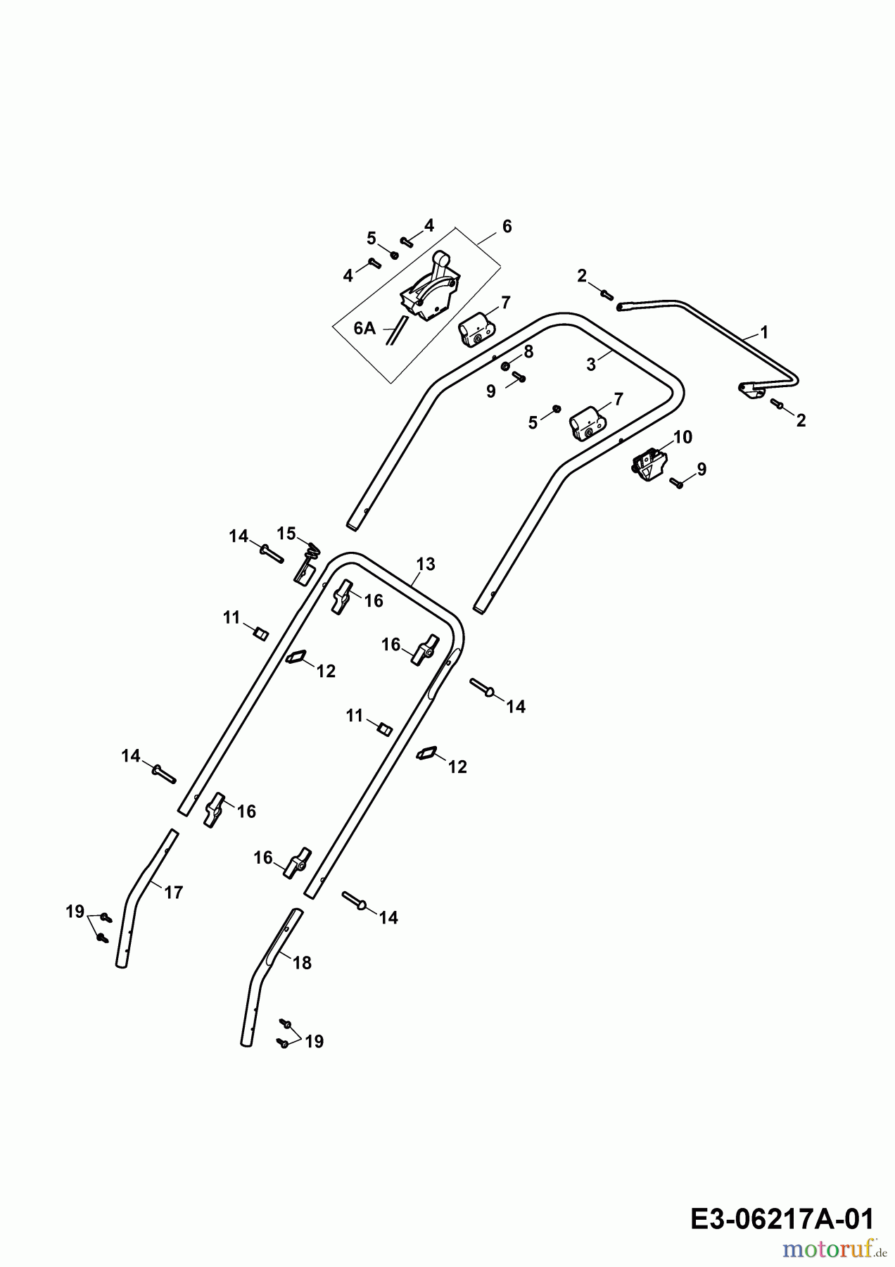  Wolf-Garten Petrol mower 6.40 B 4017000 Series F  (2010) Handle