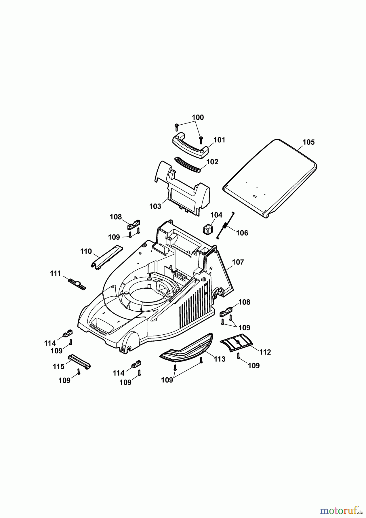  Wolf-Garten Petrol mower self propelled Power Edition 40 BA 4058000 Series F  (2011) Deck housing