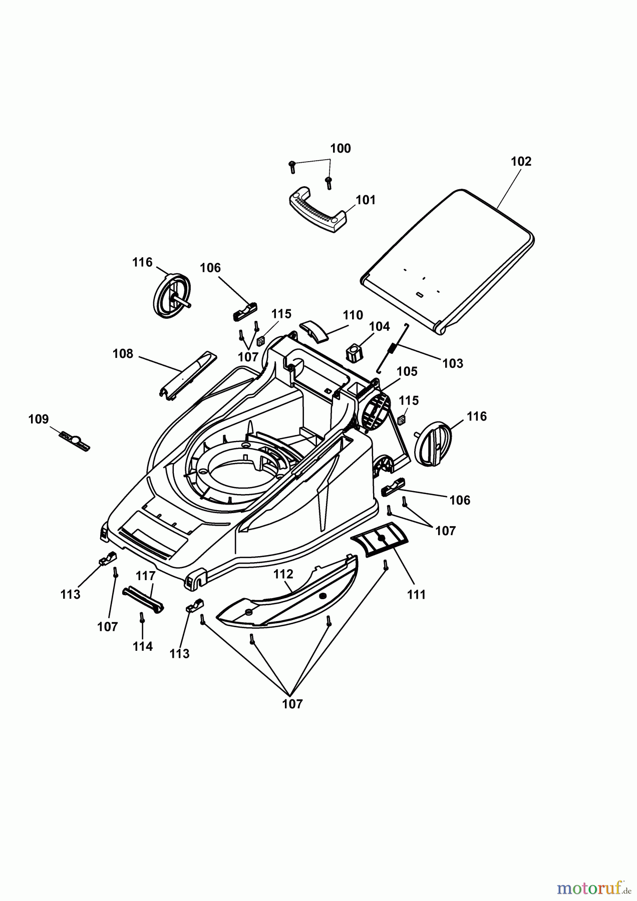  Wolf-Garten Petrol mower self propelled 2.46 BA 4605008 Series J  (2010) Deck housing