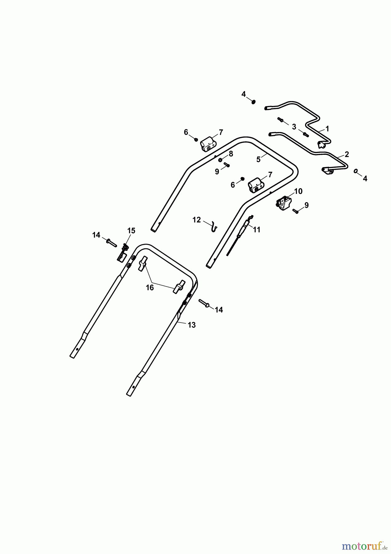  Wolf-Garten Petrol mower self propelled 2.46 BA 4605008 Series K  (2010) Handle