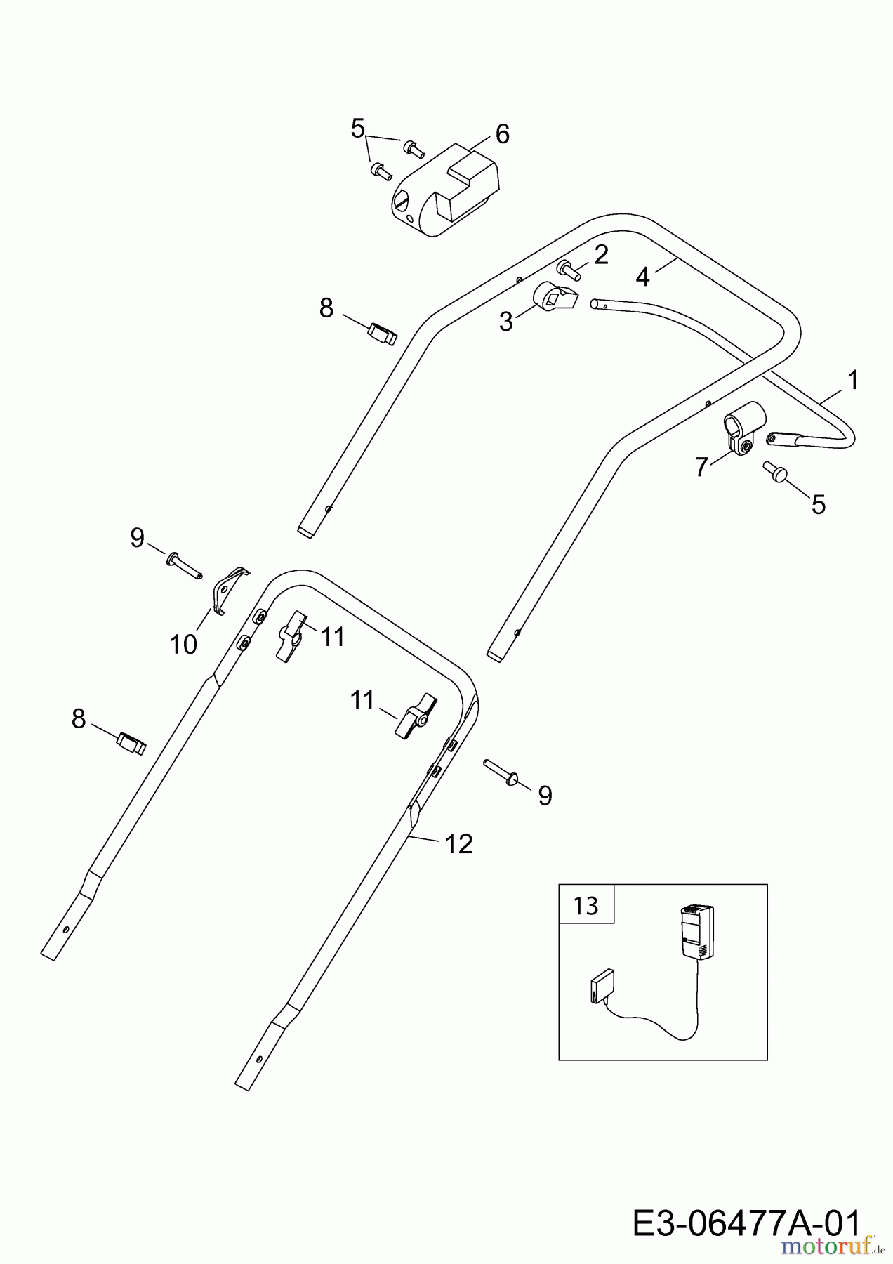  Wolf-Garten Battery mower Li-Ion Power 37 4937000 Series A  (2010) Handle