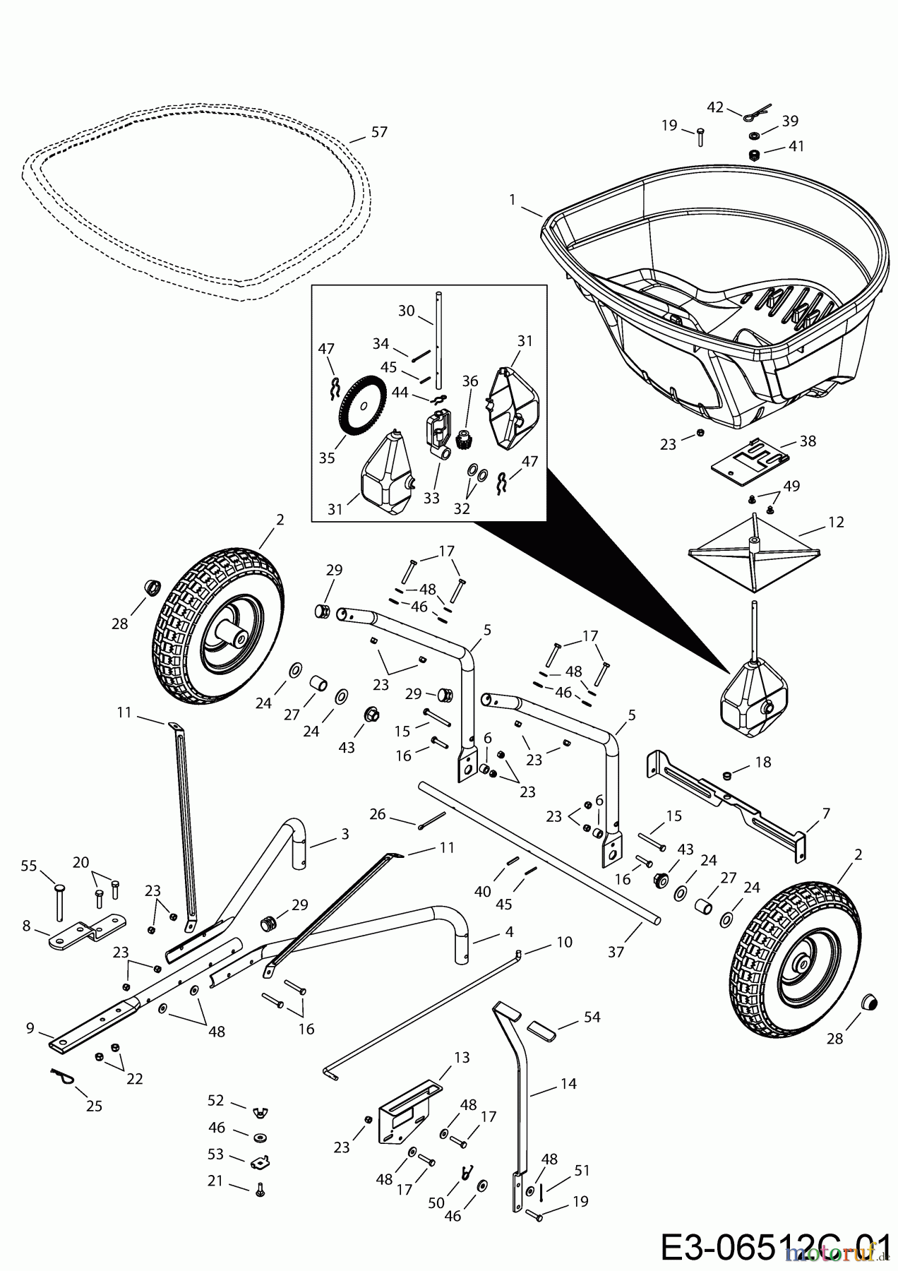  MTD Accessories Accessories garden and lawn tractors Spreader 45-04632  (196-534-000) 196-534-000  (2018) Basic machine