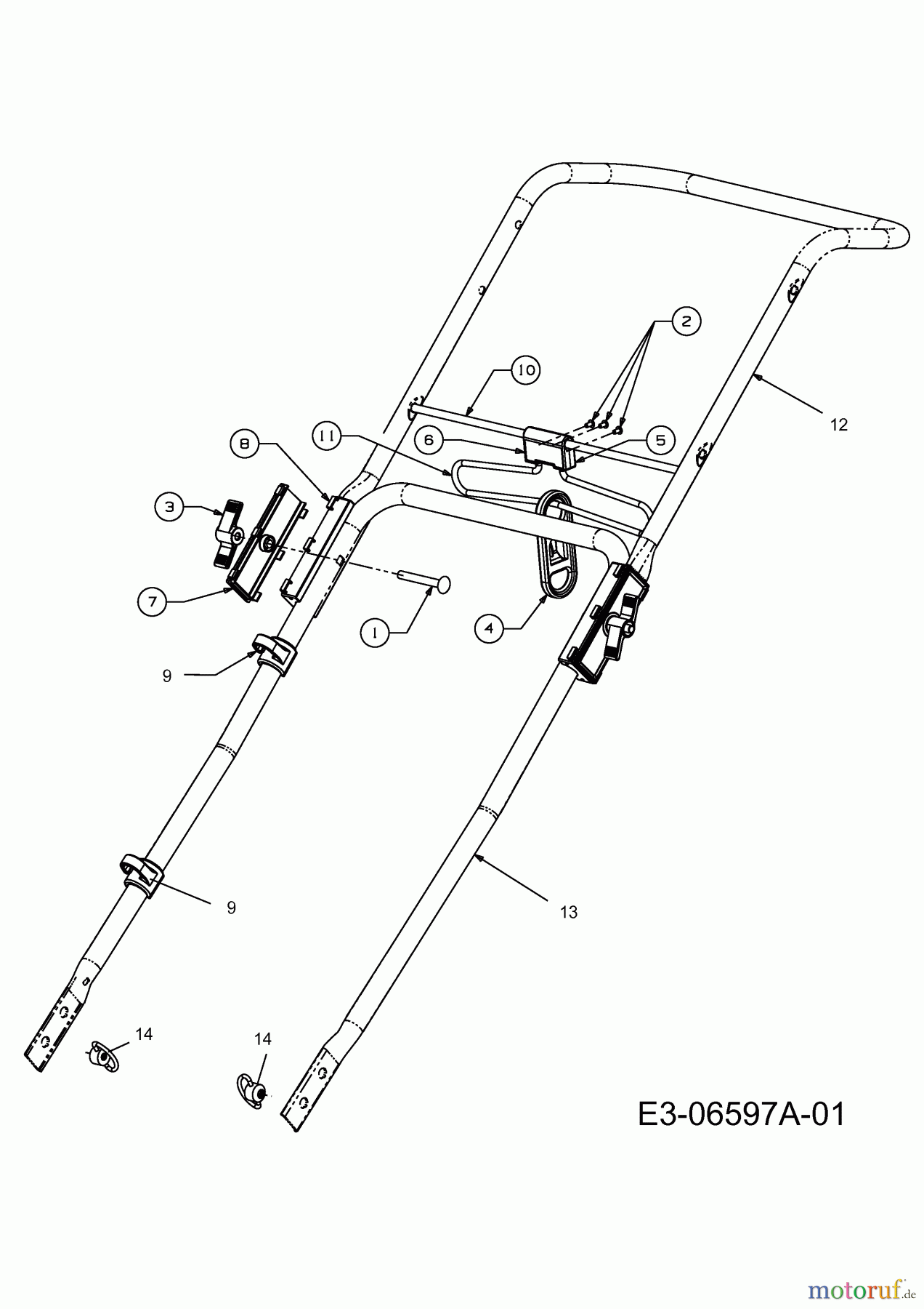  Wolf-Garten Electric mower Ambition 48 EHW 18A-11K-650  (2011) Handle