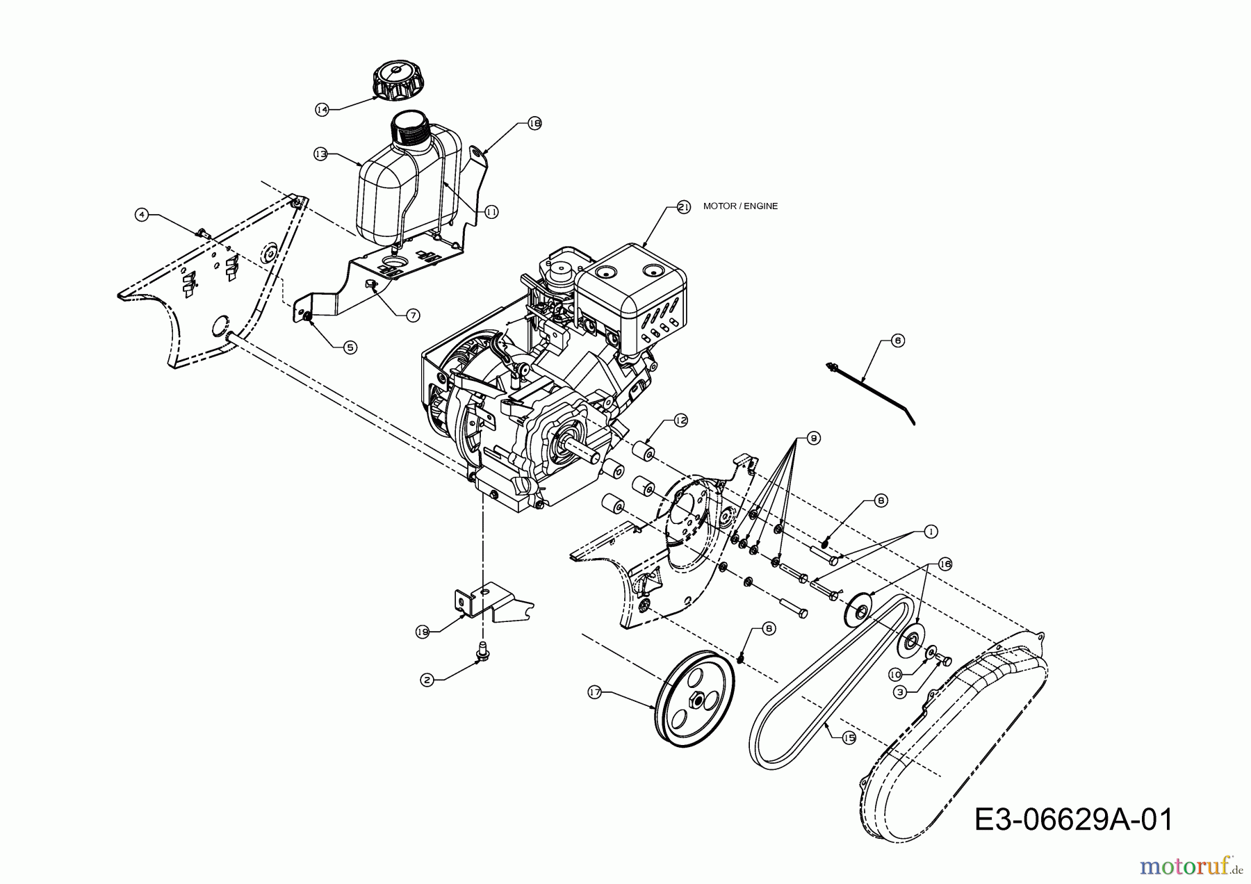  MTD Snow throwers M 53 31A-2M1A700R  (2011) Belt, Engine, Fuel tank