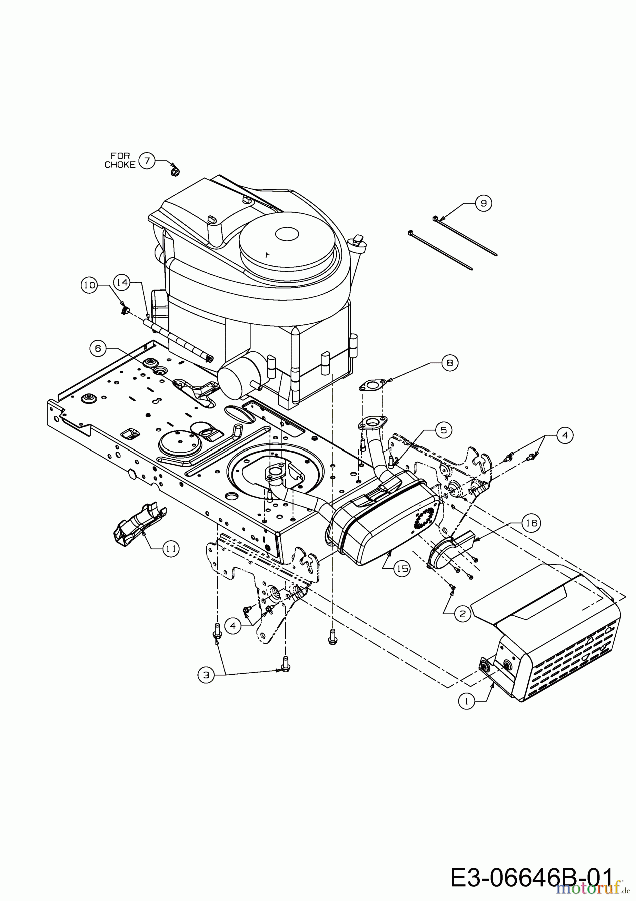  Wolf-Garten Lawn tractors Blue Power 105.200 H 13RT71RN650  (2012) Engine accessories