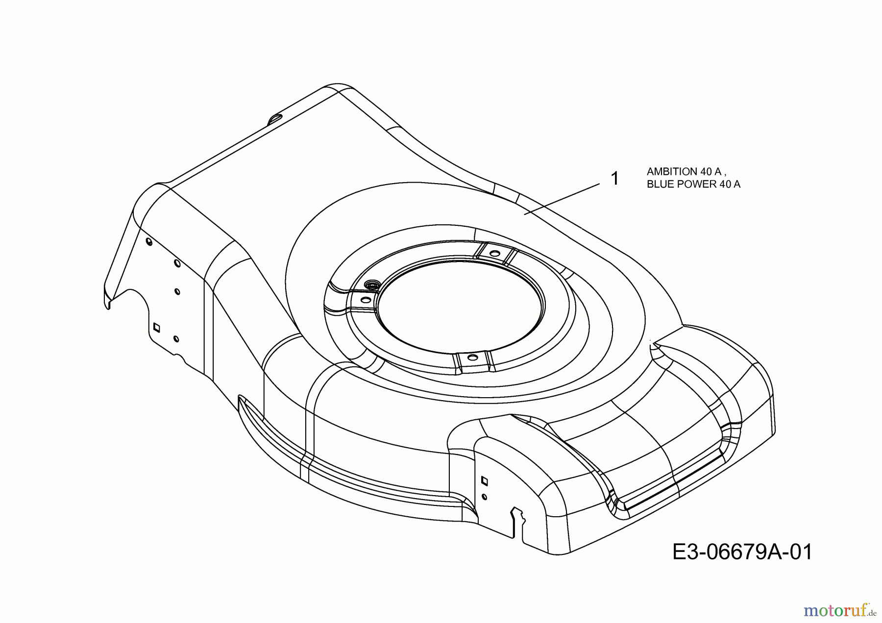  Wolf-Garten Petrol mower self propelled Blue Power 40 A 12A-I45A650  (2012) Deck housing