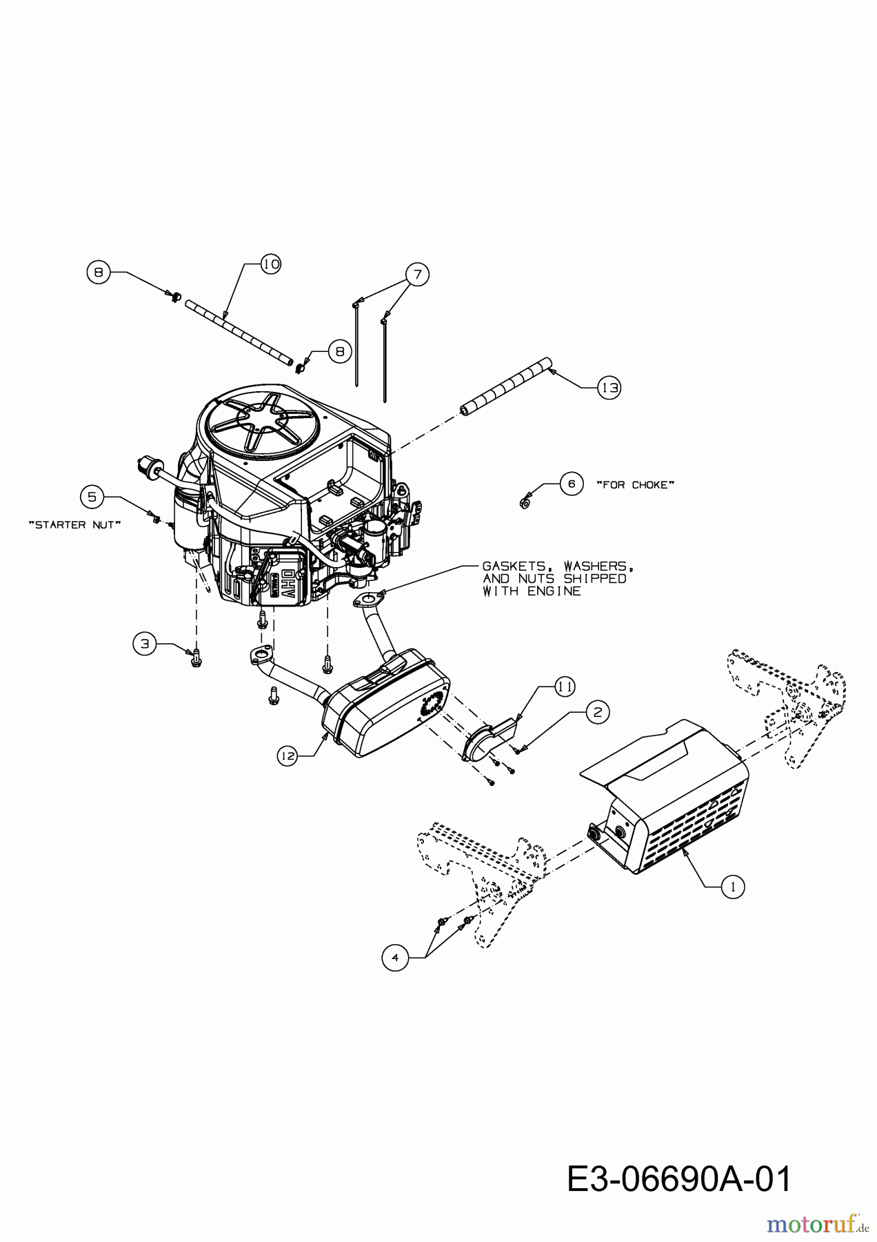  Massey Ferguson Lawn tractors MF 36-16 RD 13CG51CE695  (2011) Engine accessories