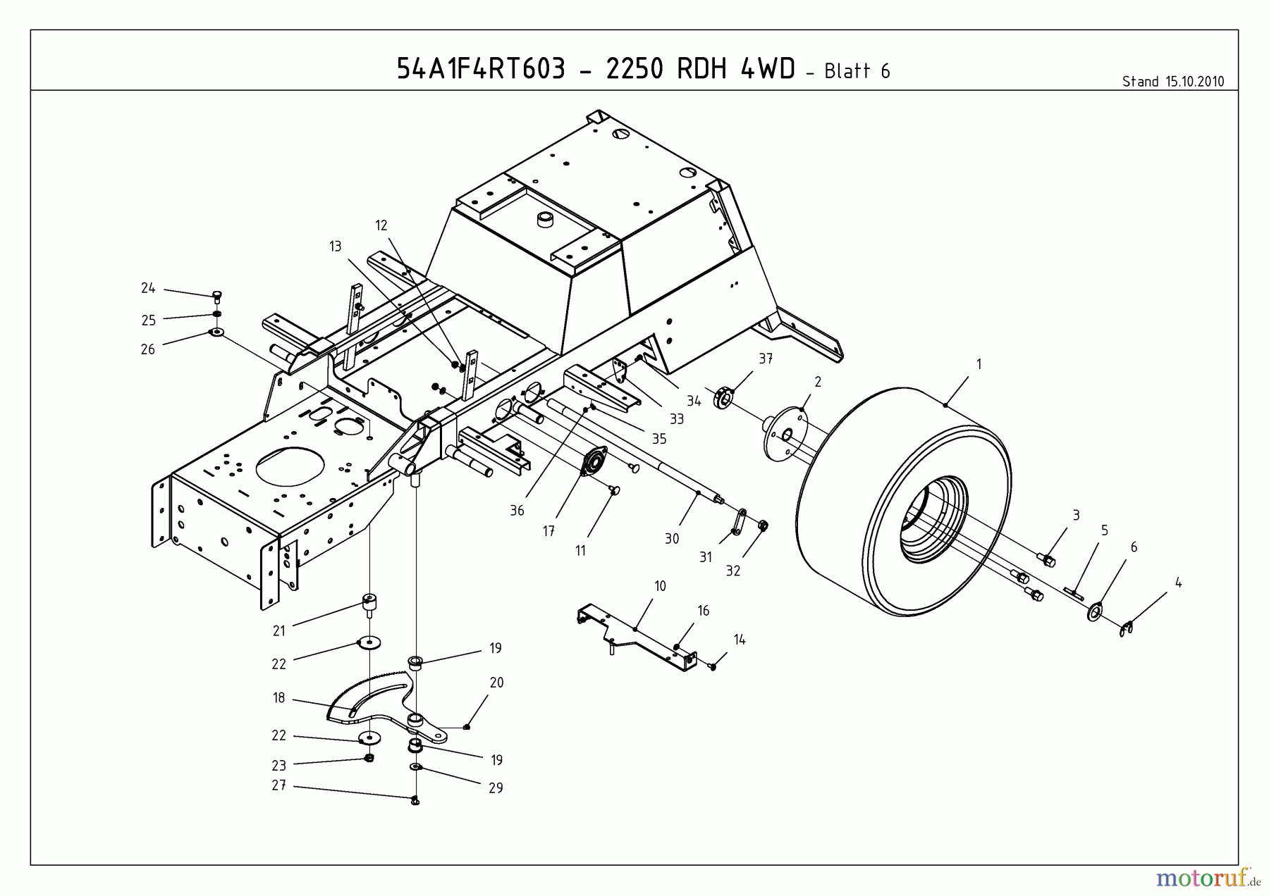  Cub Cadet Compact tractors CC 2250 RDH 4 WD 54A1F4RT603  (2011) Steering gear segment, Rear wheels