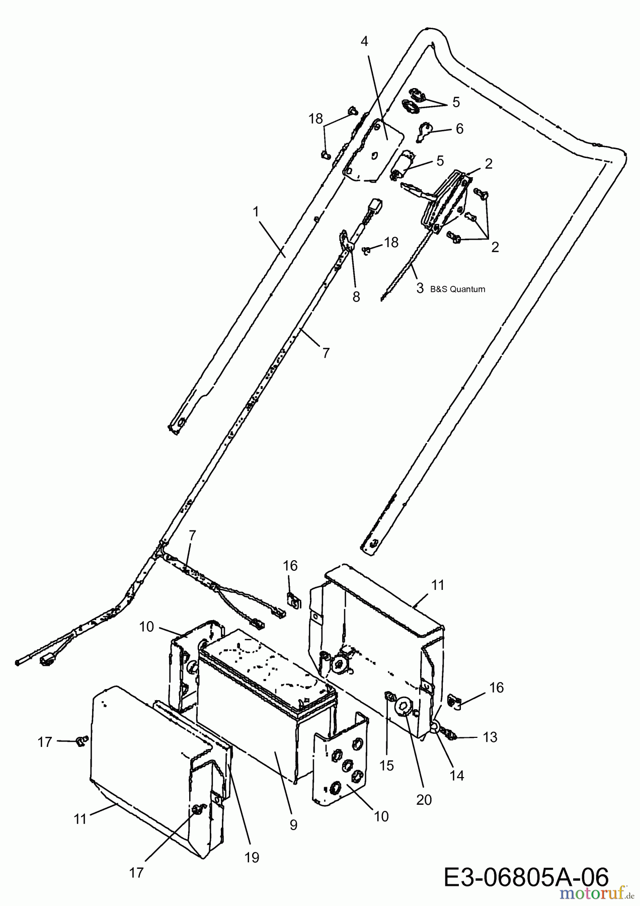  Petrol mower Powerstart 03593B  (2011) Handle for key start