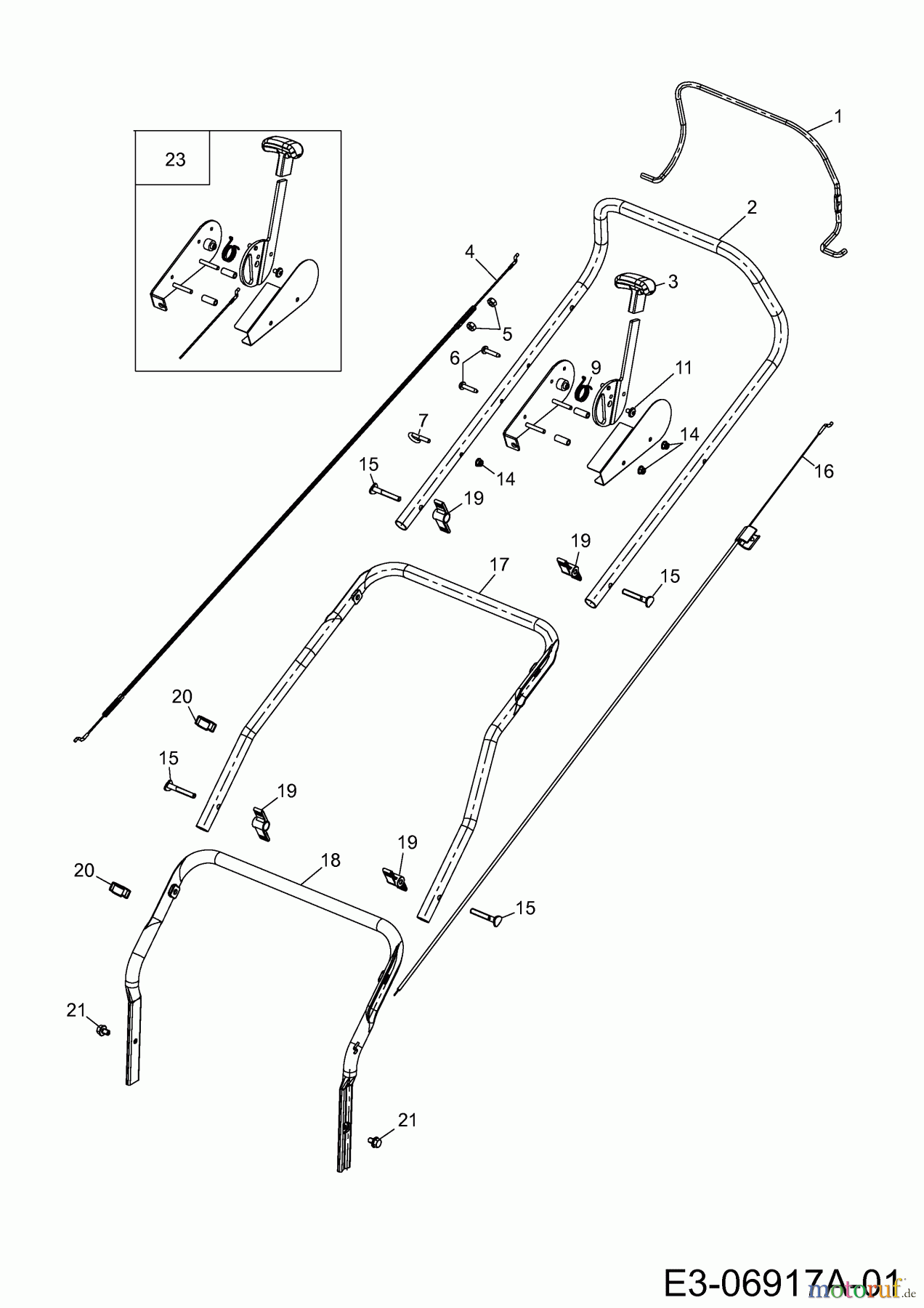  Gutbrod Petrol verticutter GS 40 V 16AH8AMQ690  (2011) Handle, Switch