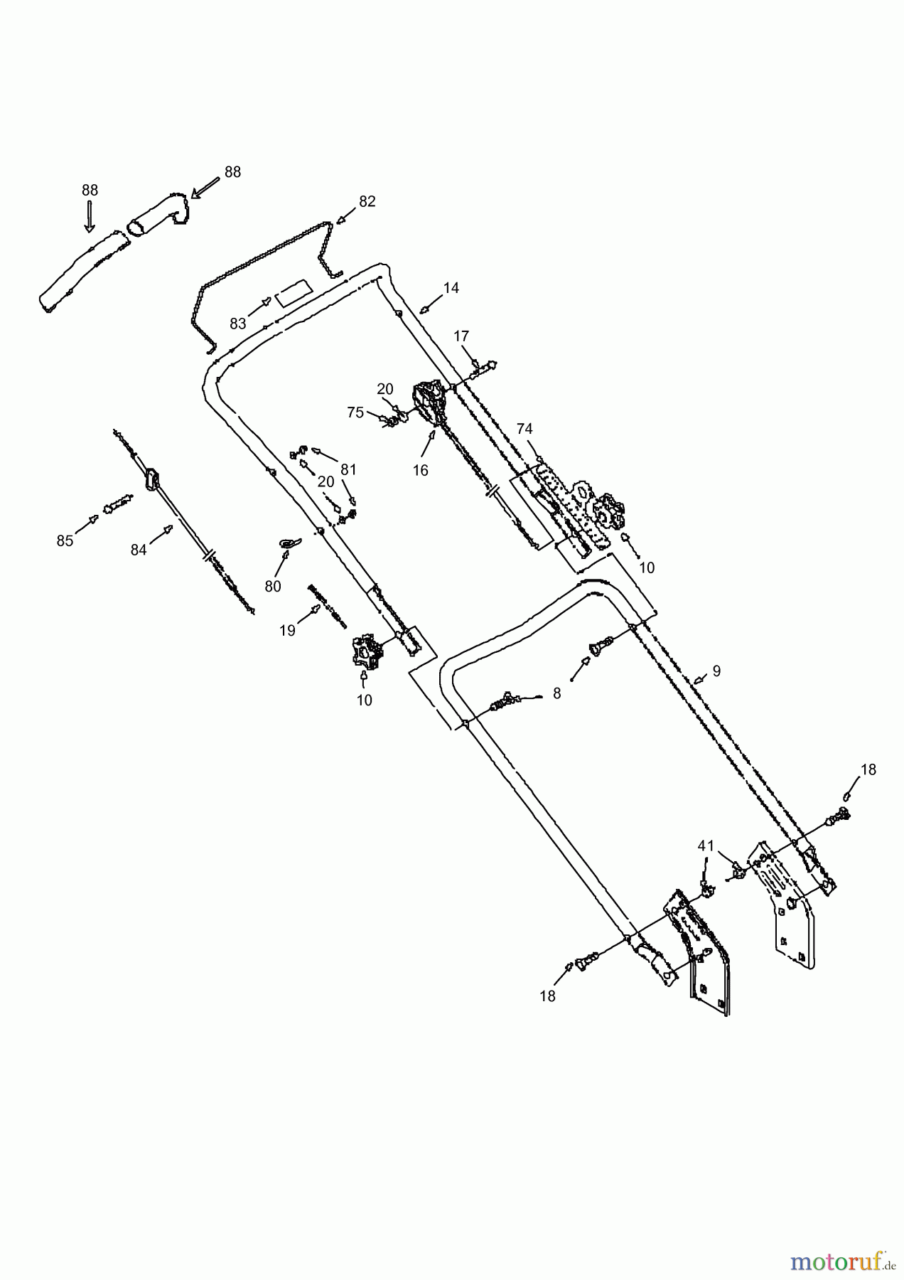  Petrol mower Easy Start Xtra 823071  (2009) Handle