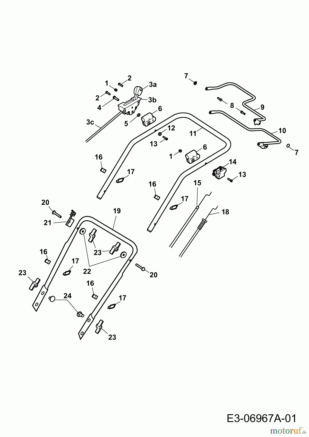  Wolf-Garten Petrol mower self propelled Power Edition 48 QRA 4236000  (2011) Handle