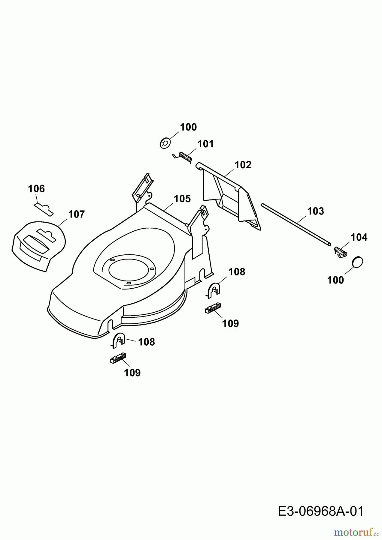  Wolf-Garten Petrol mower self propelled Power Edition 48 QRA 4236000  (2011) Deck housing