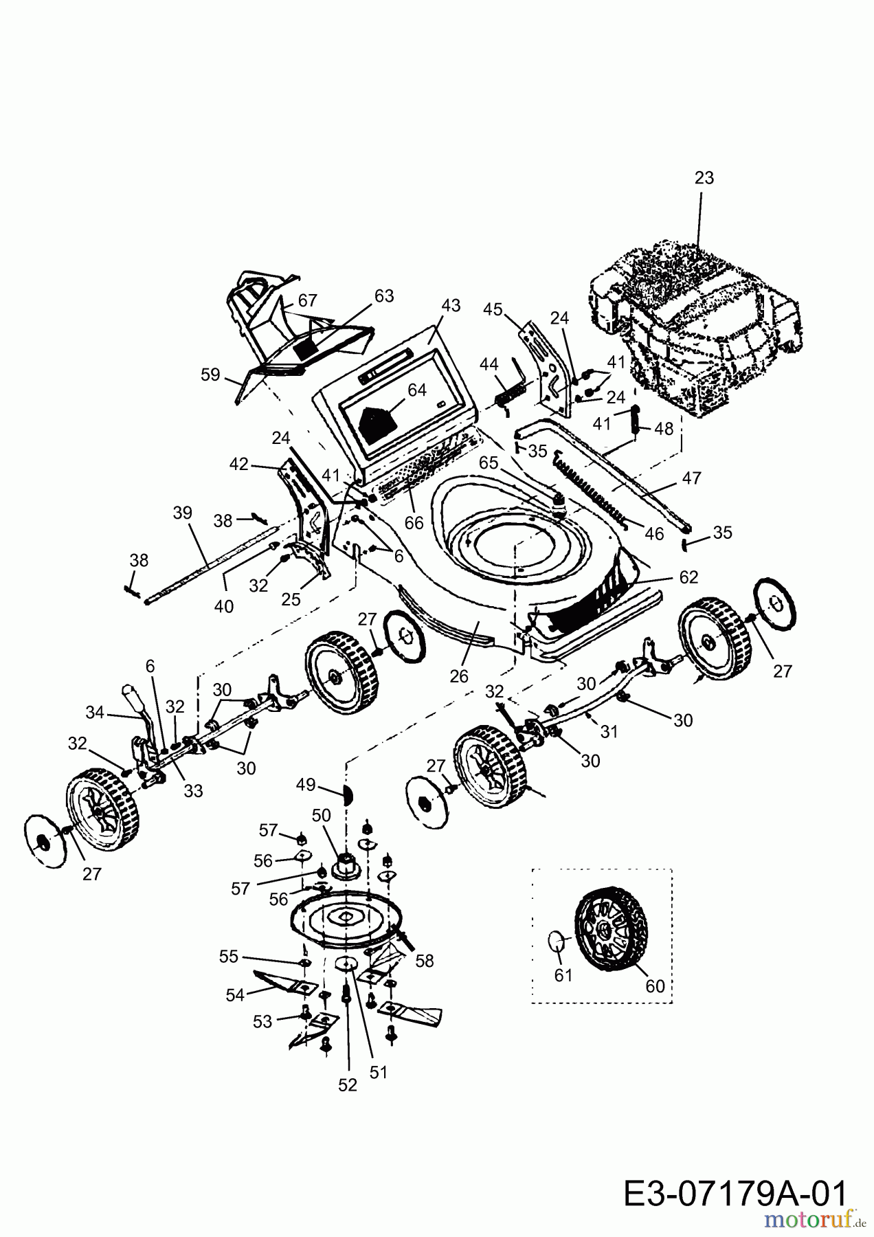  Petrol mower Quickstart Deluxe Mulch-N-Catch 14848  (2009) Basic machine