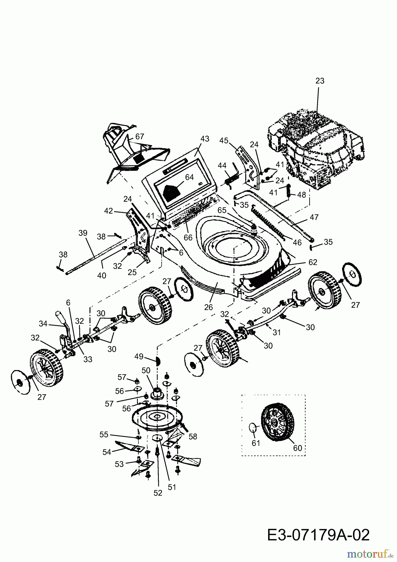  Petrol mower QuickStart Xtra 13848  (2009) Basic machine