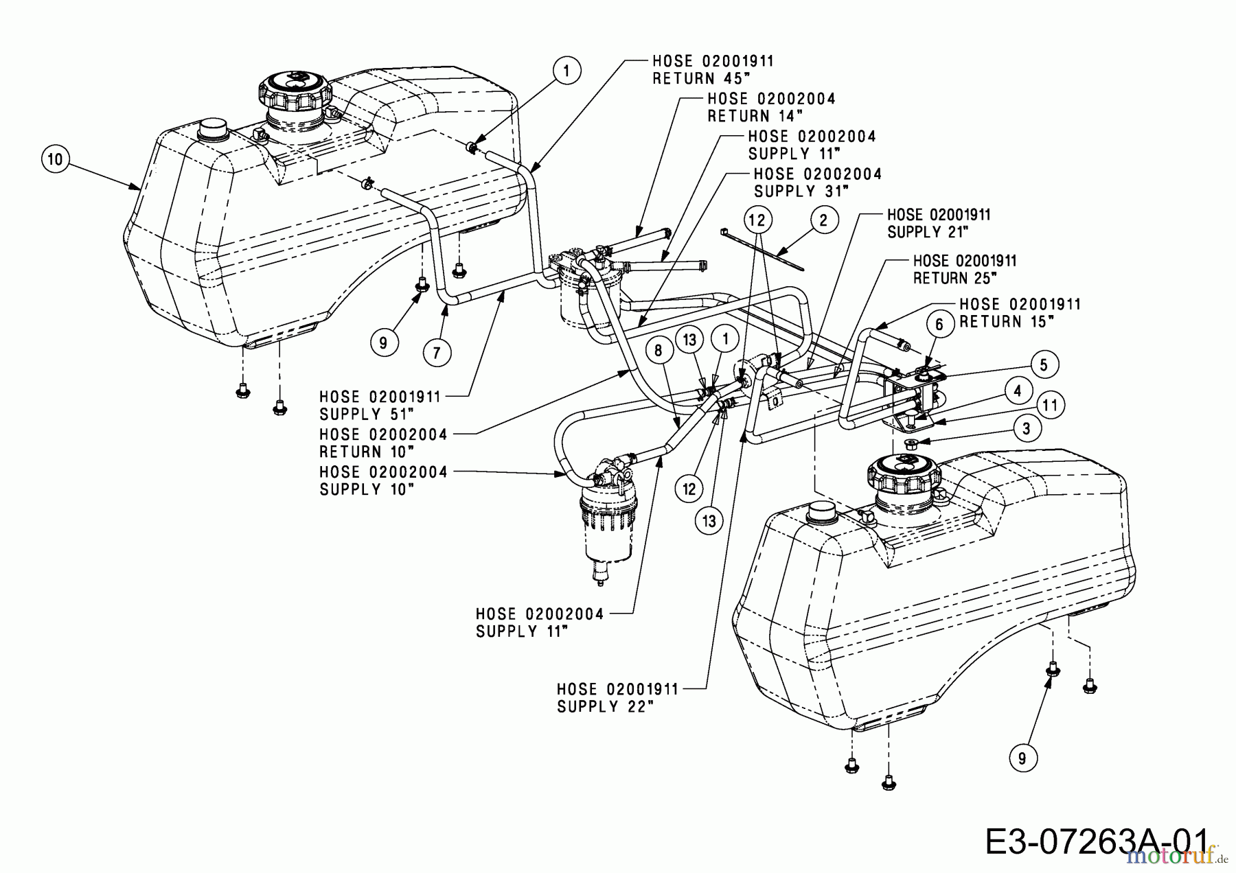 Cub Cadet Zero Turn Tank S 53AY8DU6603 (2011) Fuel tank Spareparts