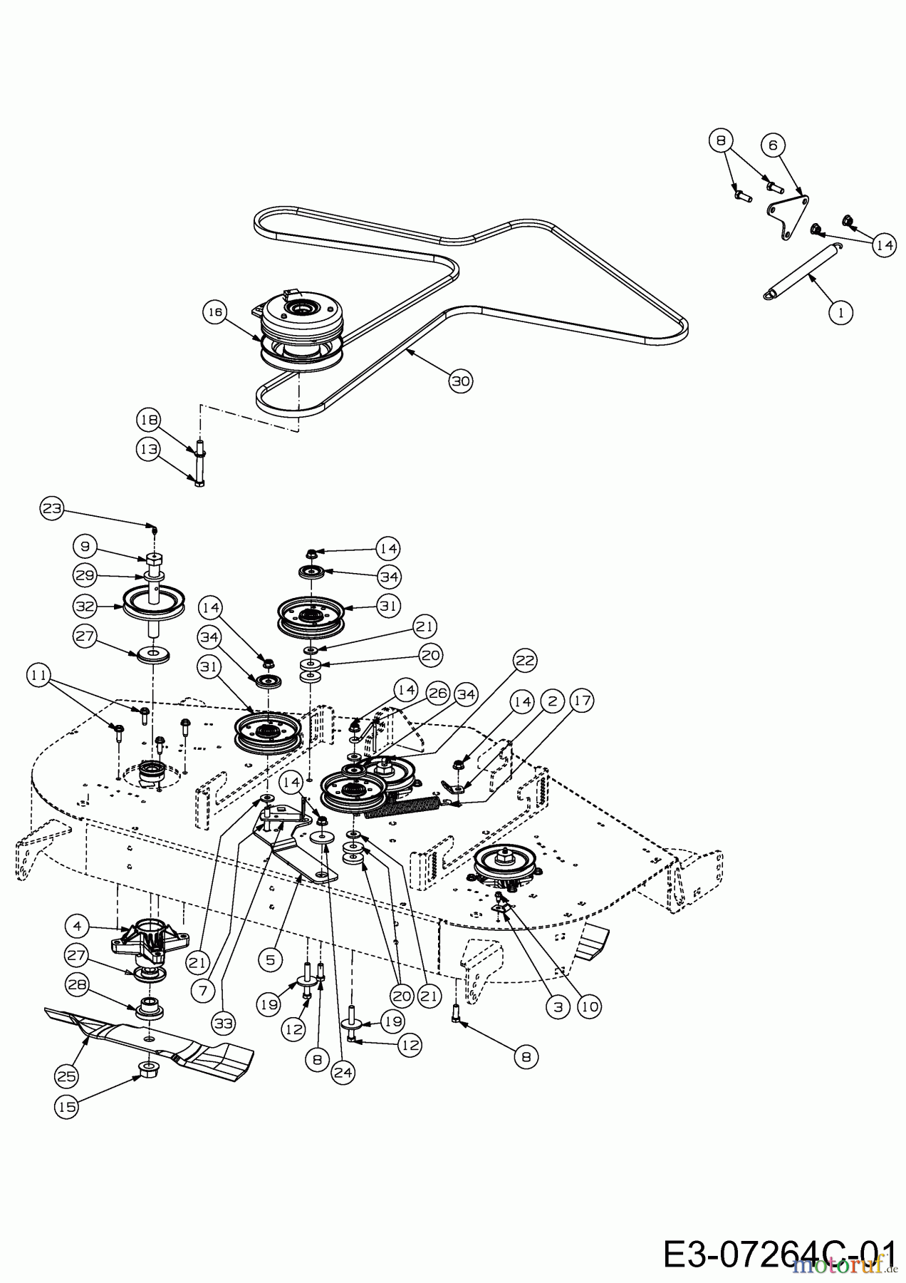  Cub Cadet Zero Turn Z-Force 48 S 17AI5BHB603  (2013) Electric clutch, Blade, Spindle