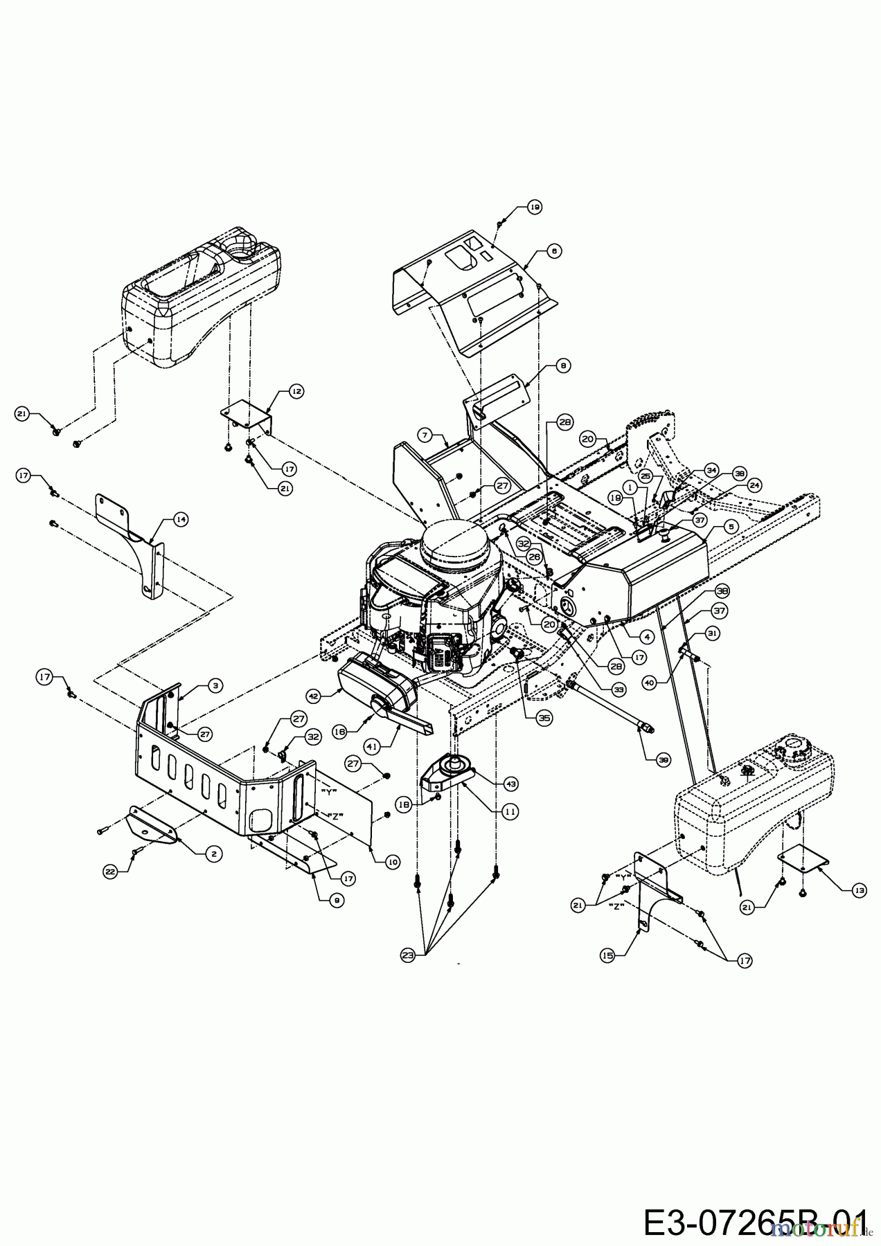  Cub Cadet Zero Turn Z-Force 48 S 17AI5BHB603  (2013) Choke- and throttle control, Engine accessories