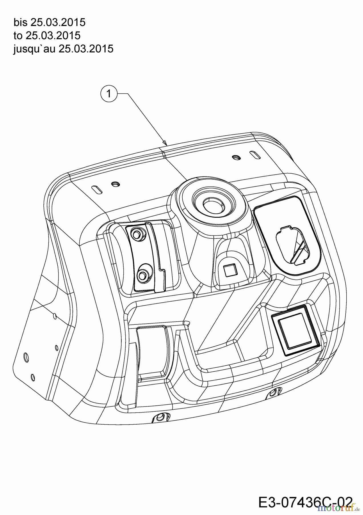  Black Edition Lawn tractors 200-107 Twin 13HT797G615  (2015) Dashboard upper part to 25.03.2015