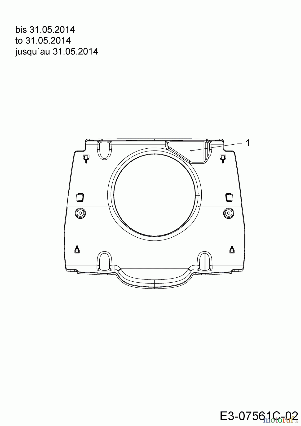  WOLF-Garten Expert Lawn tractors Expert 107.180 H 13BG93WG650  (2014) Engine duct to 31.05.2014