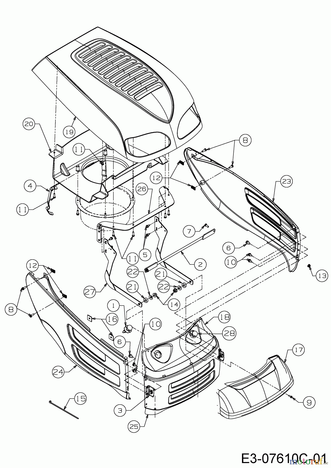  Black Edition Lawn tractors 272-105 TwinH 13HU997N615  (2015) Engine hood 7-Style